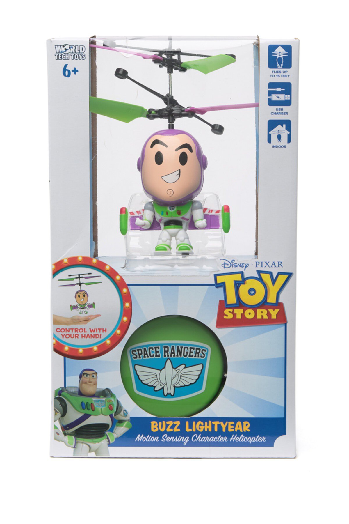 Pixar Toy Story Базз Лайтер 3,5-дюймовый летающий вертолет с персонажами World Tech Toys