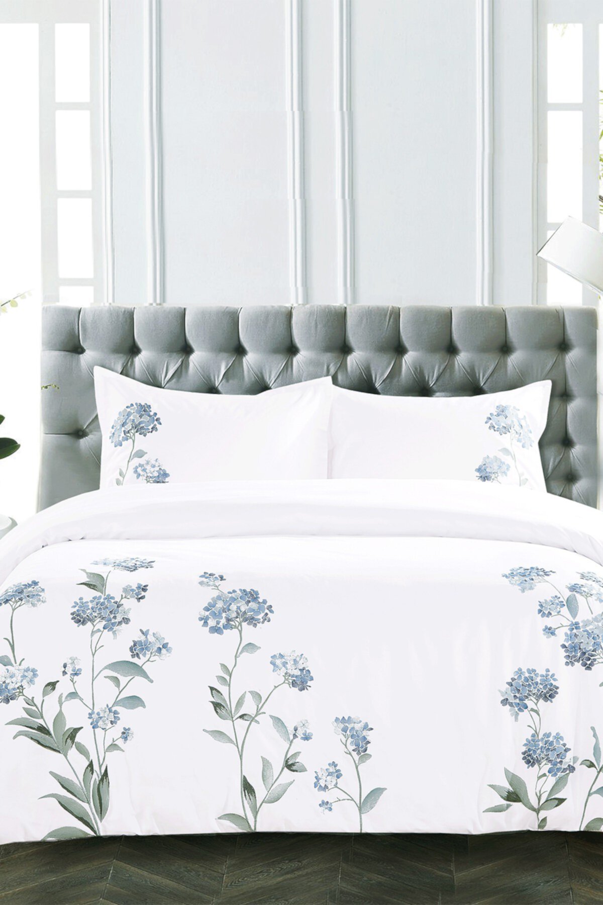 Комплект пухового одеяла King Hydrangea с вышивкой - белый Melange Home