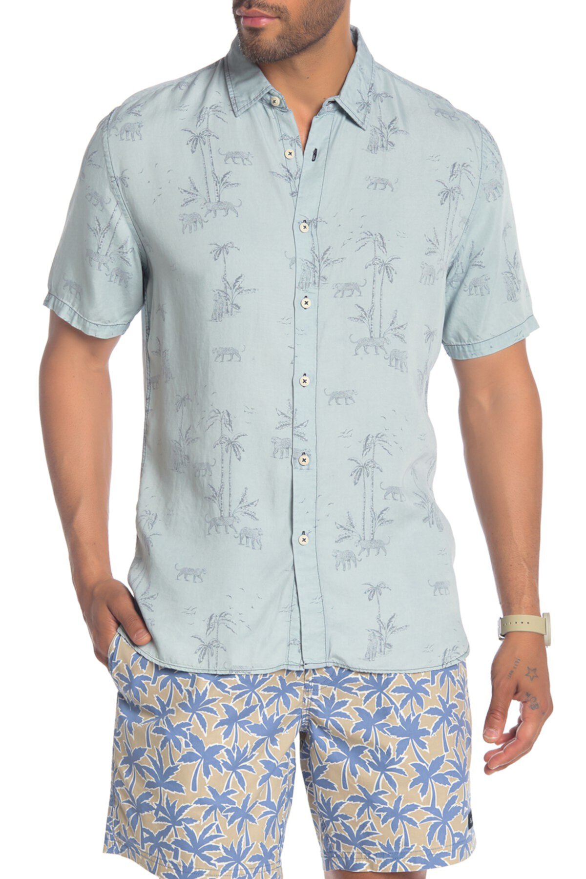Праздничная гавайская рубашка с коротким рукавом Barney Cools