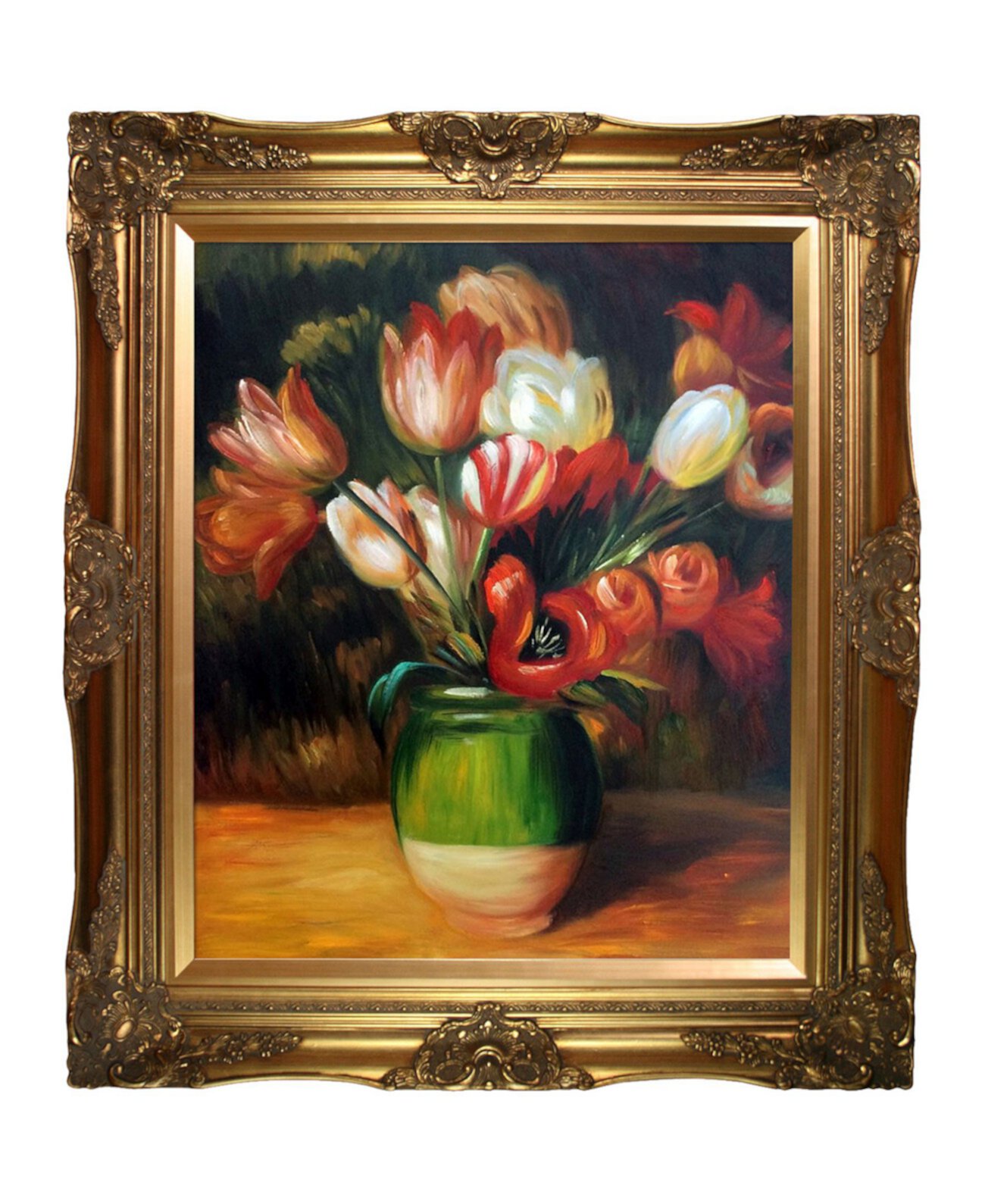By Overstockart Тюльпаны в вазе с викторианской рамкой, 28 x 32 дюйма La Pastiche
