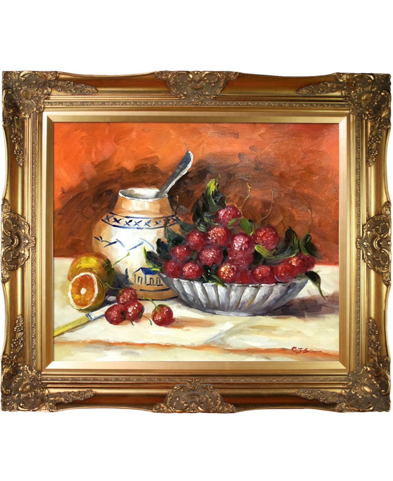 Компания Overstockart Strawberries с викторианской рамой, 28 x 32 дюйма La Pastiche