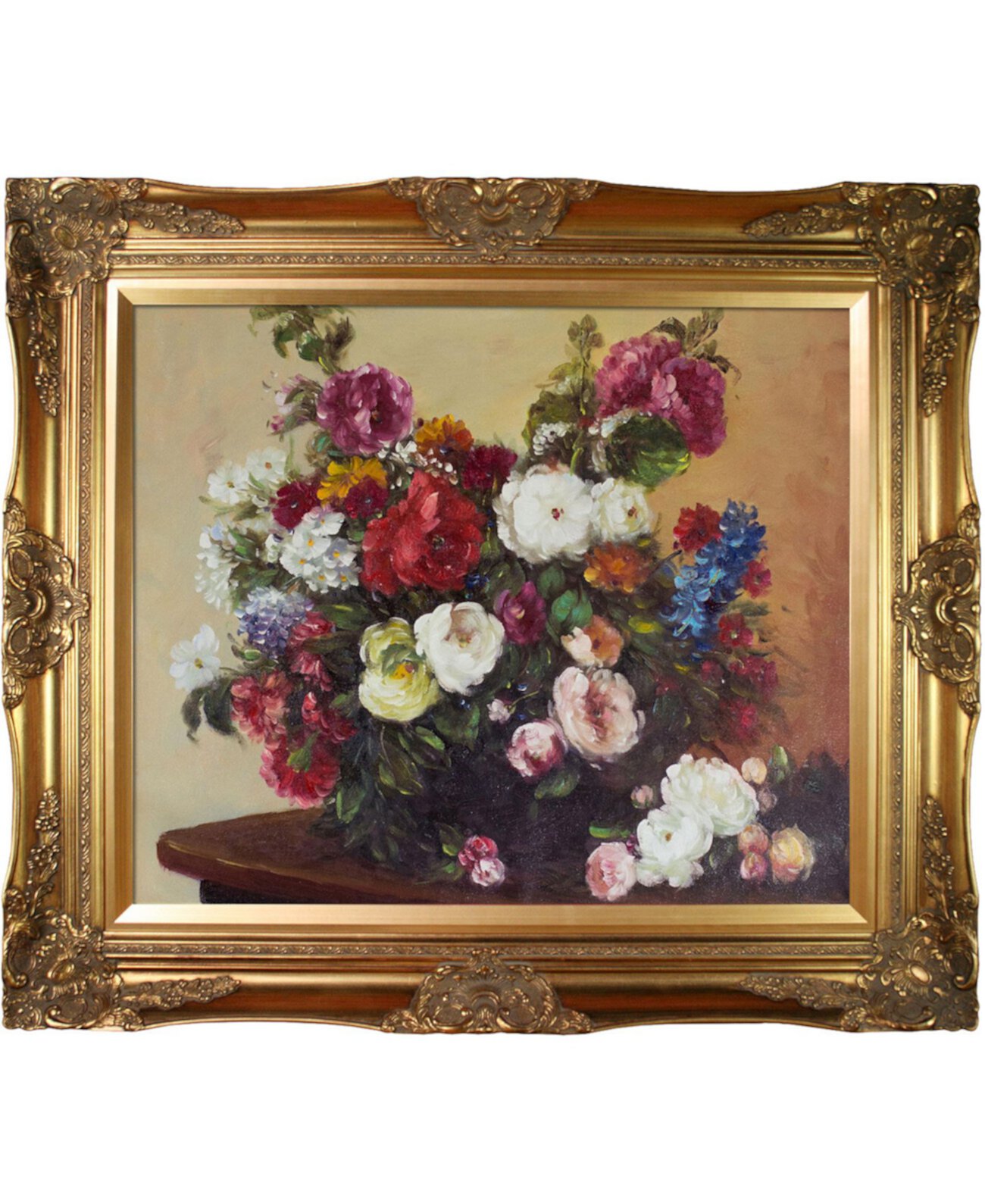 By Overstockart Букет разнообразных цветов с викторианской рамой, 28 "x 32" La Pastiche