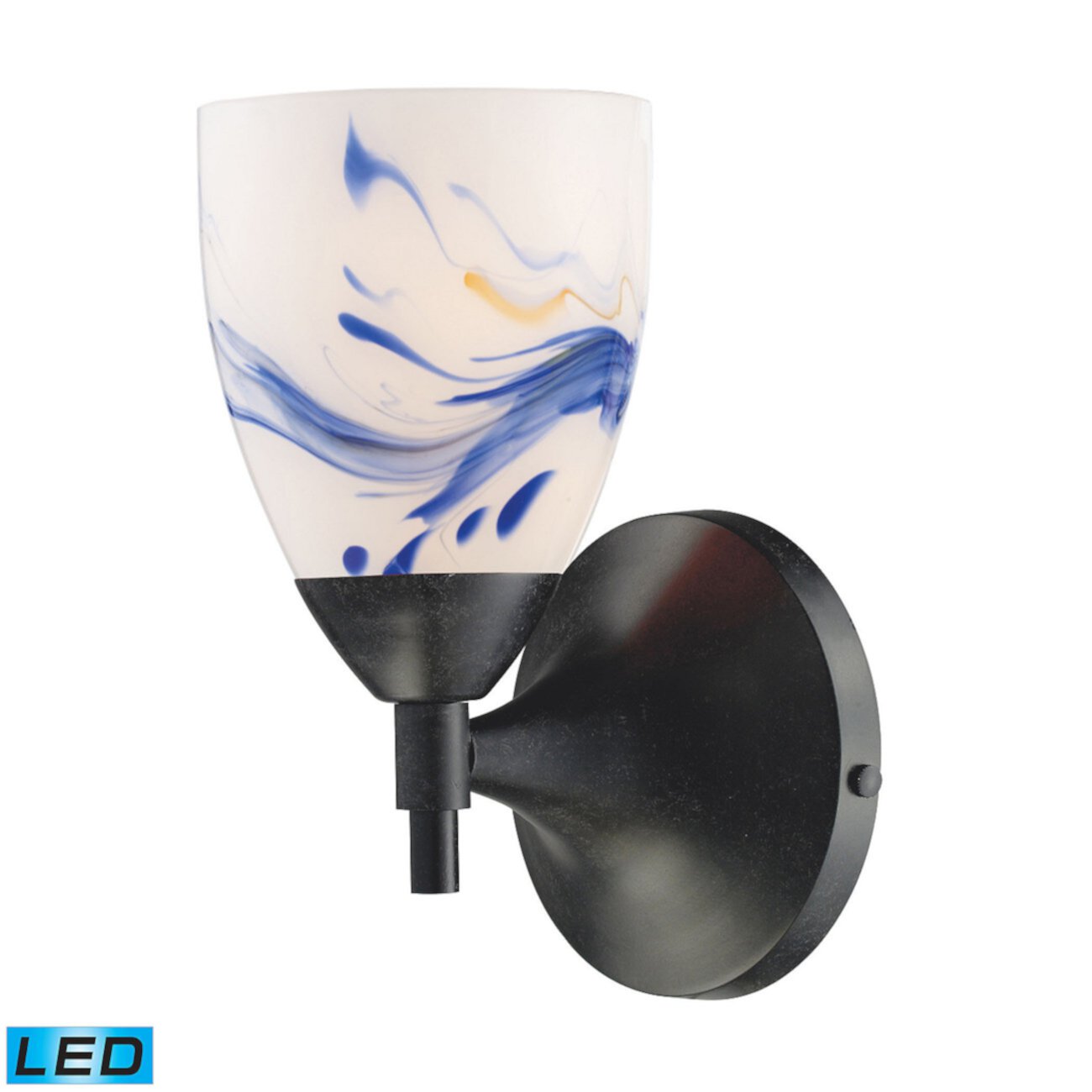 Бра Celina с 1 лампой в цвете темная ржавчина и горное стекло — светодиод мощностью до 800 люмен (эквивалент 60 Вт) ELK Lighting