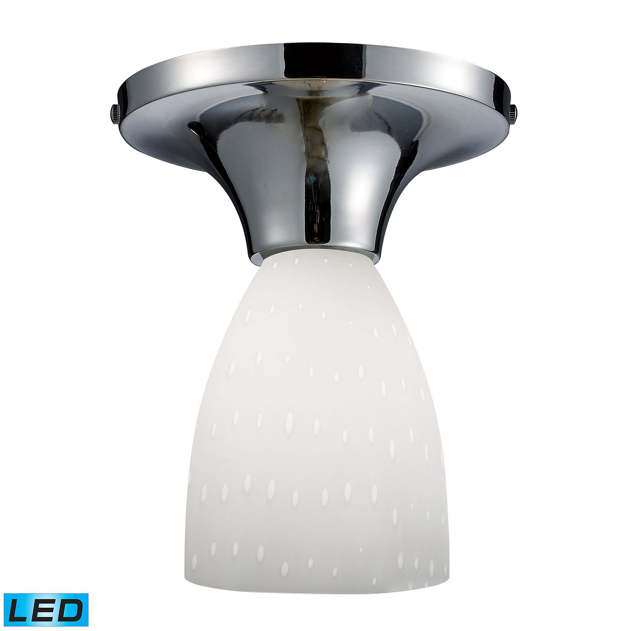 Celina 1-Light Semi-Flush из полированного хрома и белого стекла - светодиоды с яркостью до 800 люмен (эквивалент 60 Вт) ELK Lighting