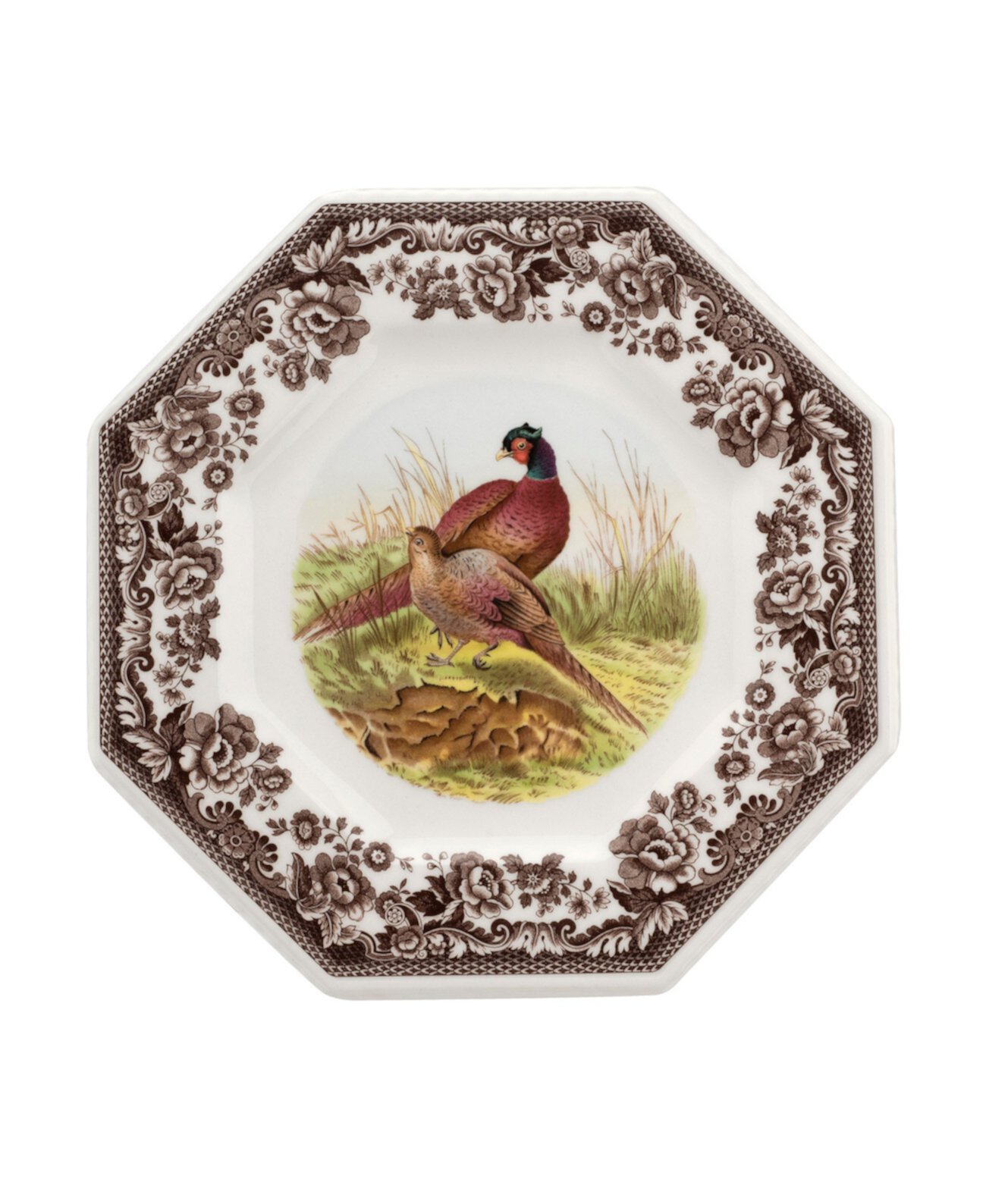 Восьмиугольная тарелка лесного фазана Spode