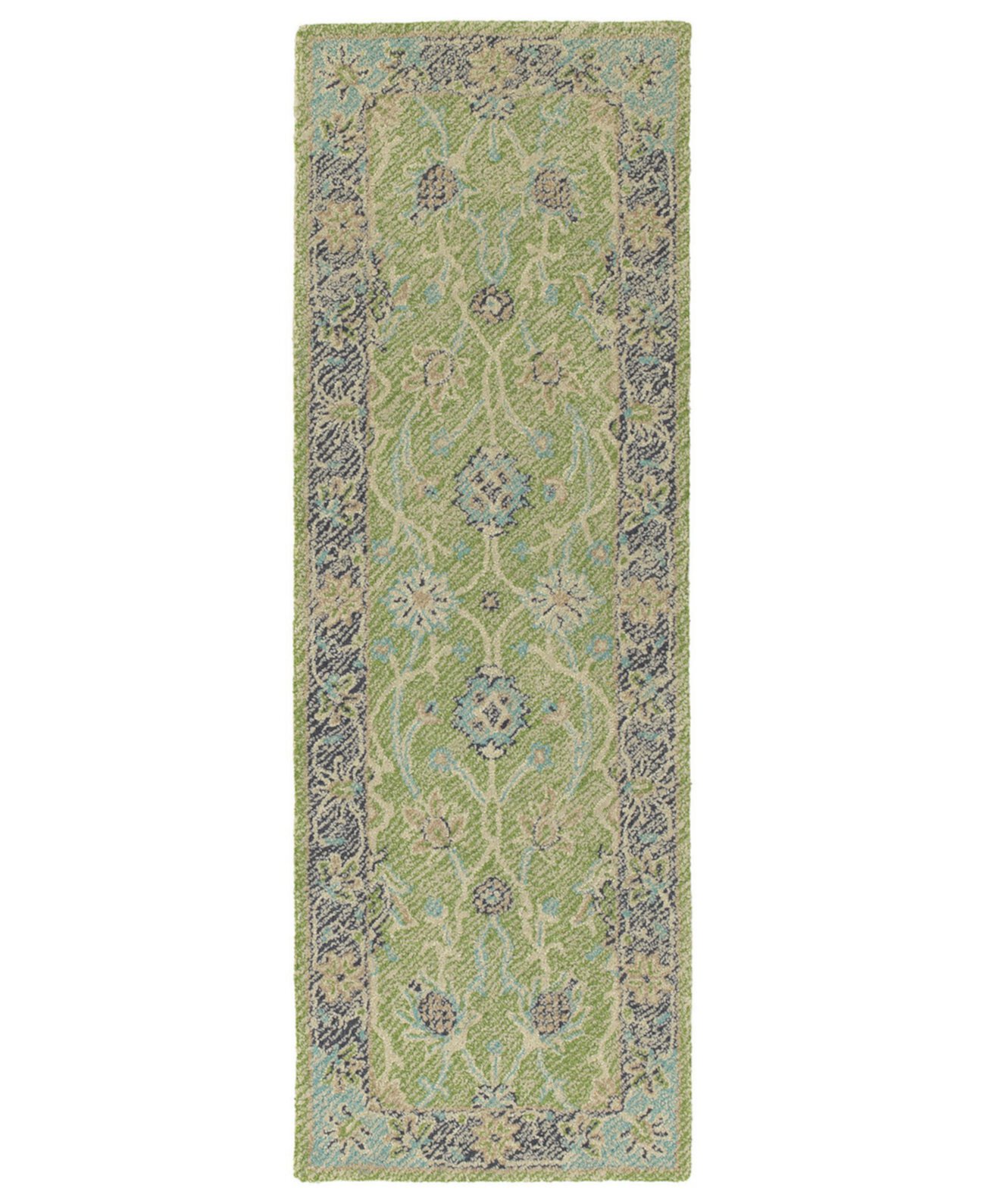 Потертый коврик WTR08-96 лаймово-зеленый, 2 x 6 футов, коврик для беговой дорожки Kaleen