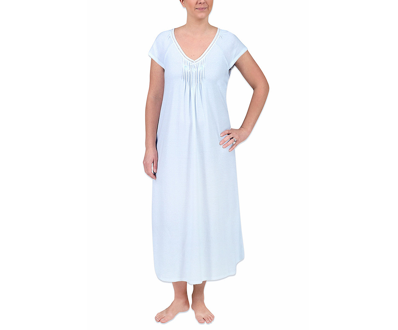 Plus Size Long Printed Knit Nightgown Miss Elaine
