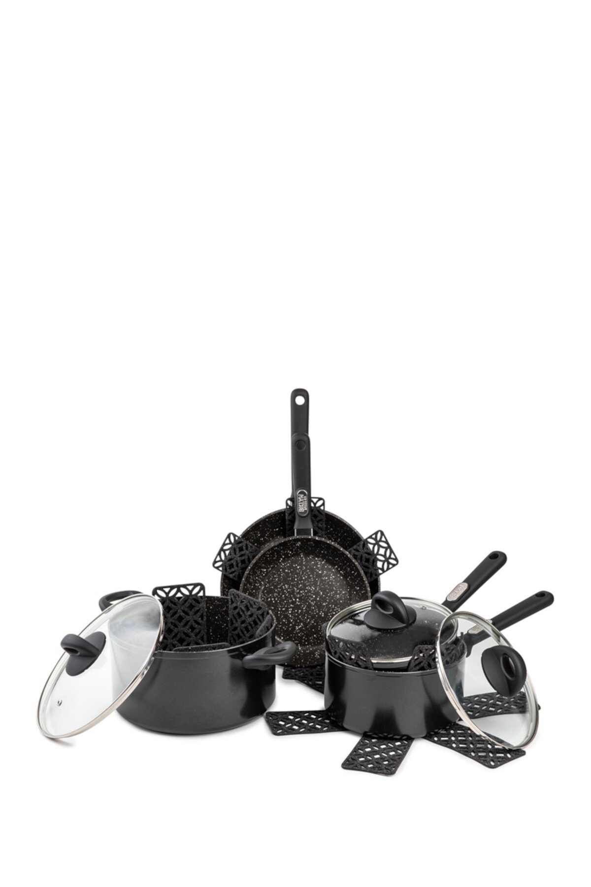 Набор посуды с антипригарным покрытием Zodiac из 12 предметов - черный Core Home