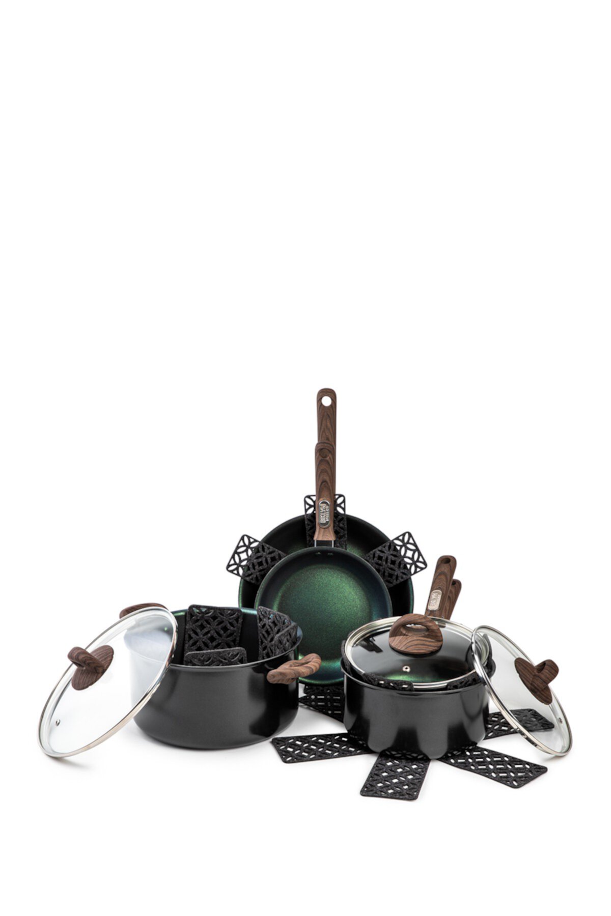 Набор посуды Satellite из 12 предметов с антипригарным покрытием - Изумруд Core Home