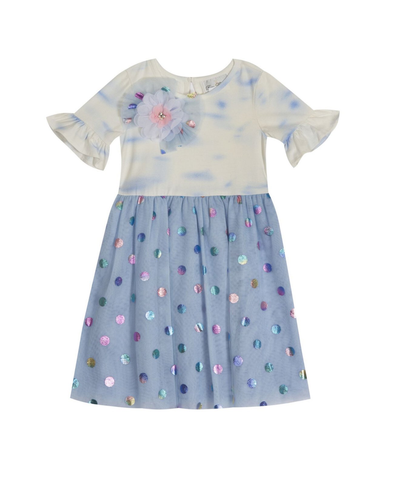 Платье-юбка с сетчатой краской и фольгой для маленьких девочек Rare Editions