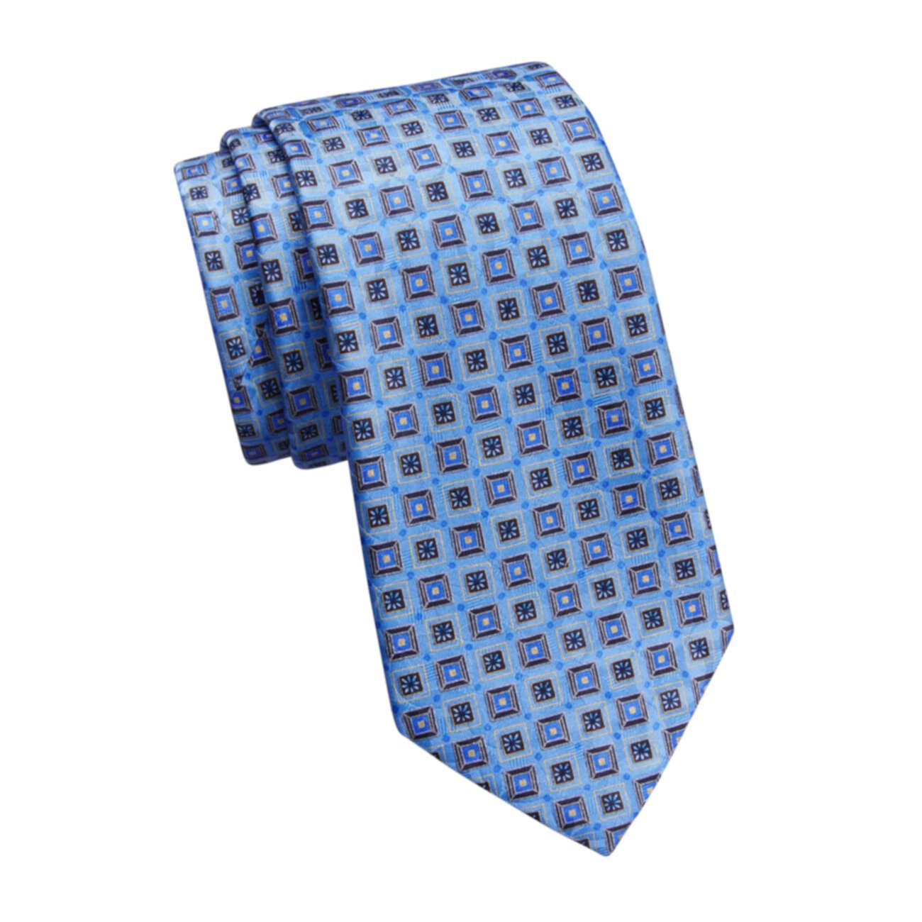Шелковый галстук с квадратным принтом Zegna