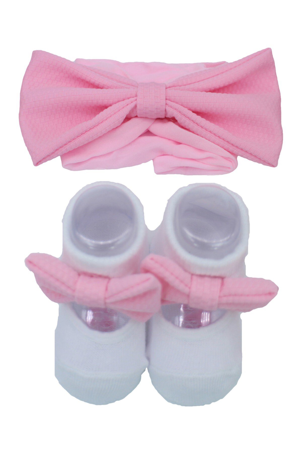 Бело-розовая повязка на голову и комплект из двух носков Mary Jane (для маленьких девочек) Laura Ashley