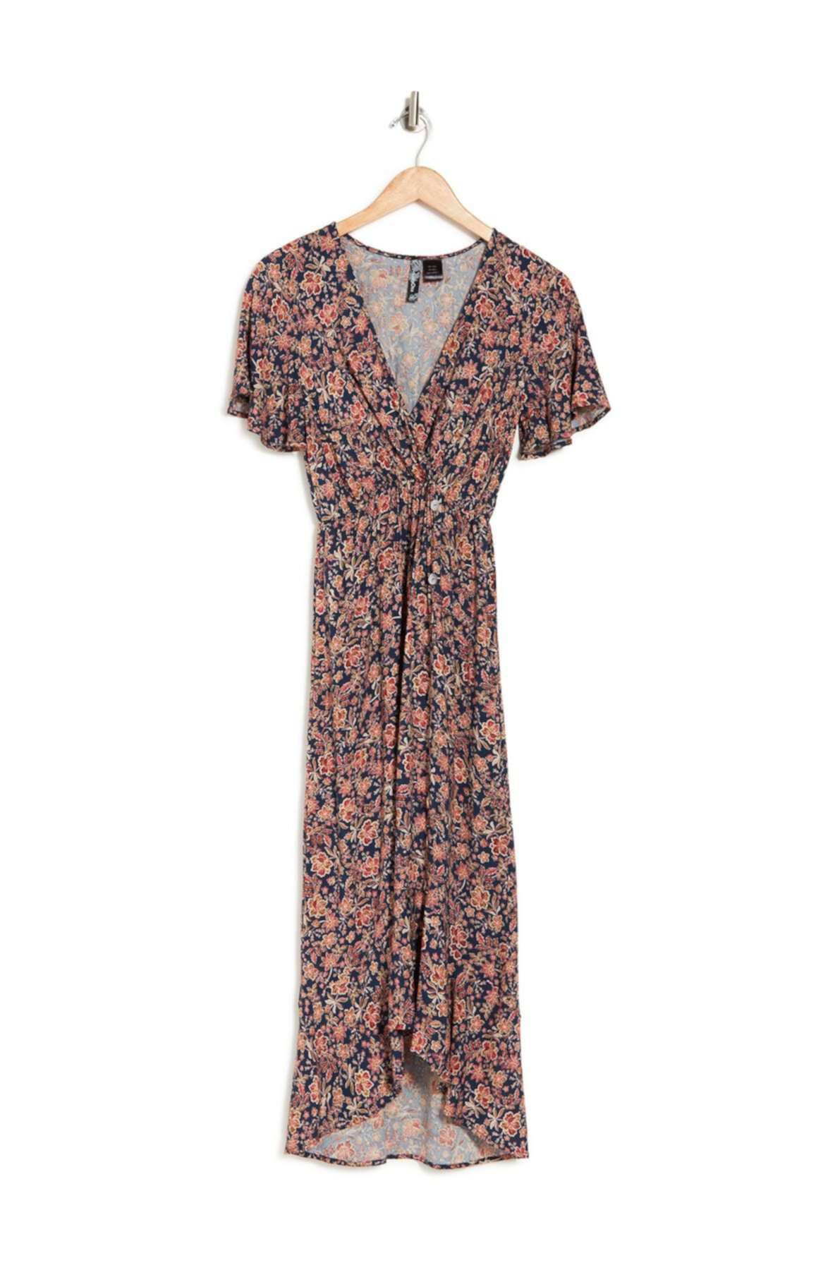 Платье миди с короткими рукавами и цветочным принтом LUNACHIX