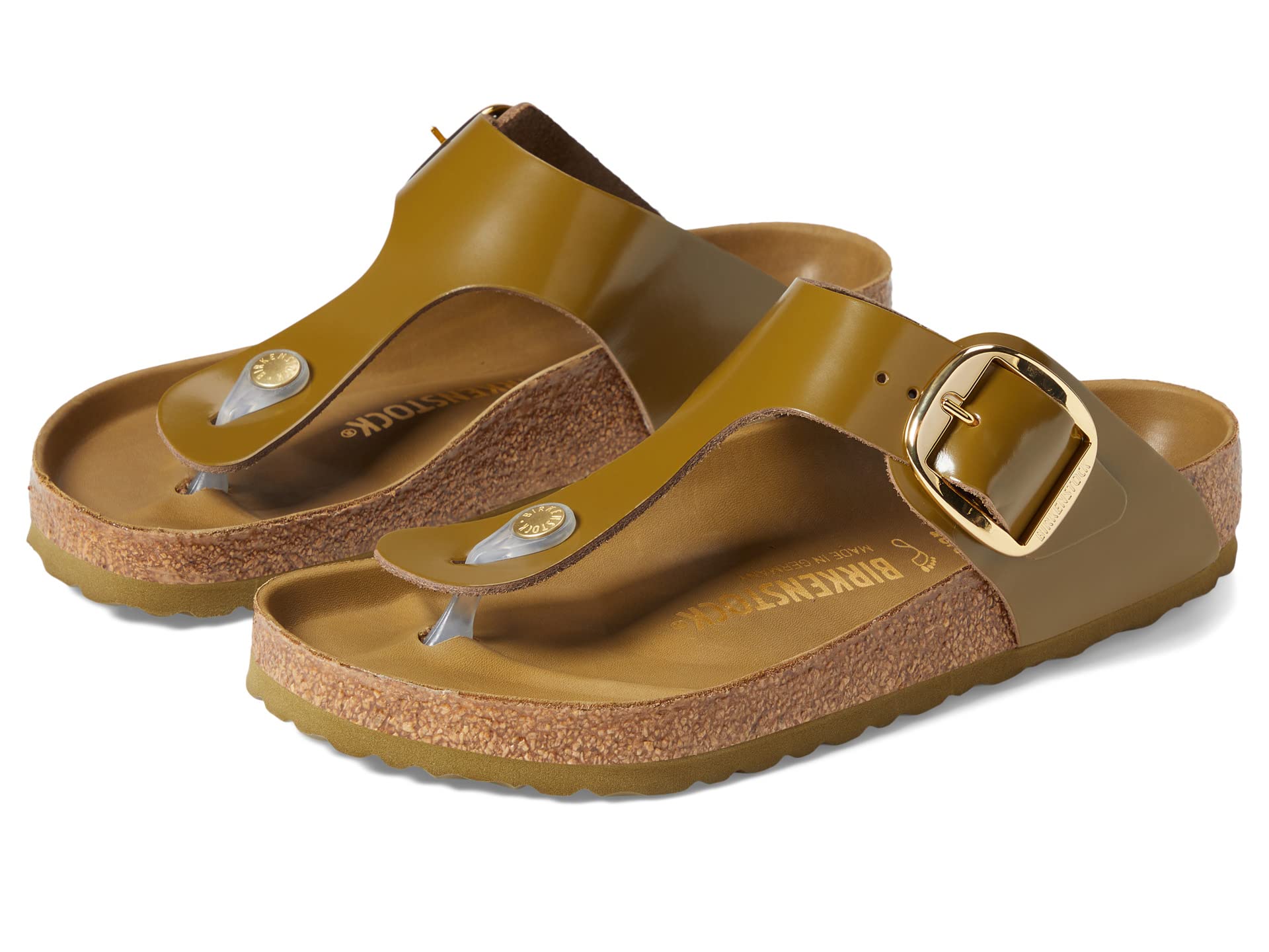 Сандалии Birkenstock Gizeh Big Buckle High Shine с контурной пробковой стелькой и подошвой из EVA Birkenstock