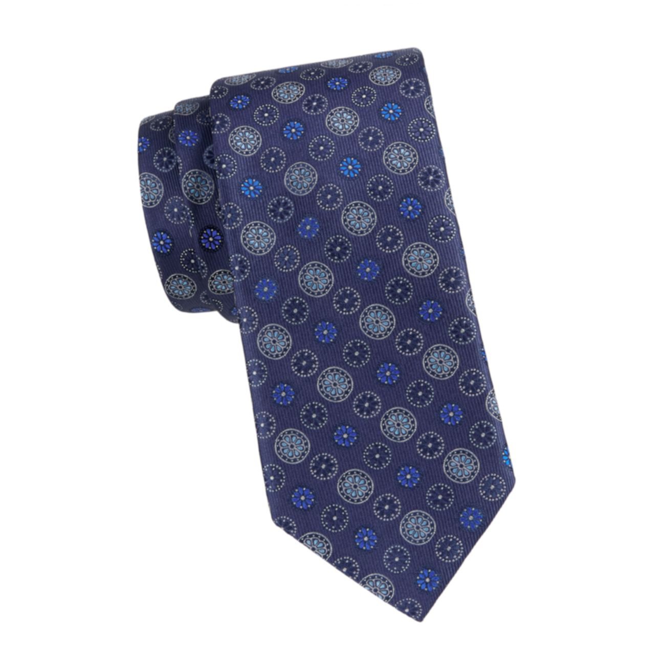Шелковый галстук с цветочным медальоном Canali