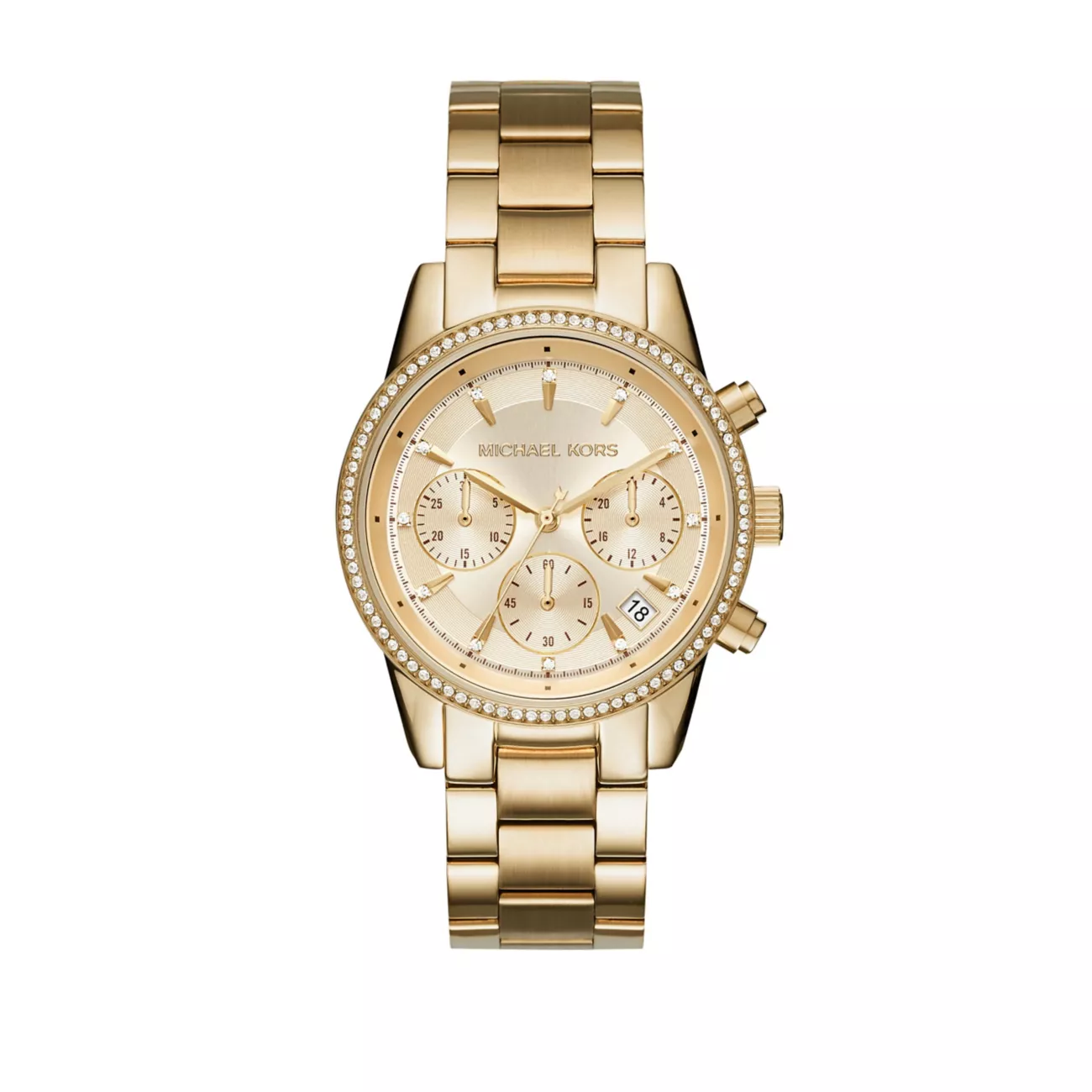 Часы Ritz с браслетом-хронографом из нержавеющей стали желтого золота с заклепками MK6356 Michael Kors