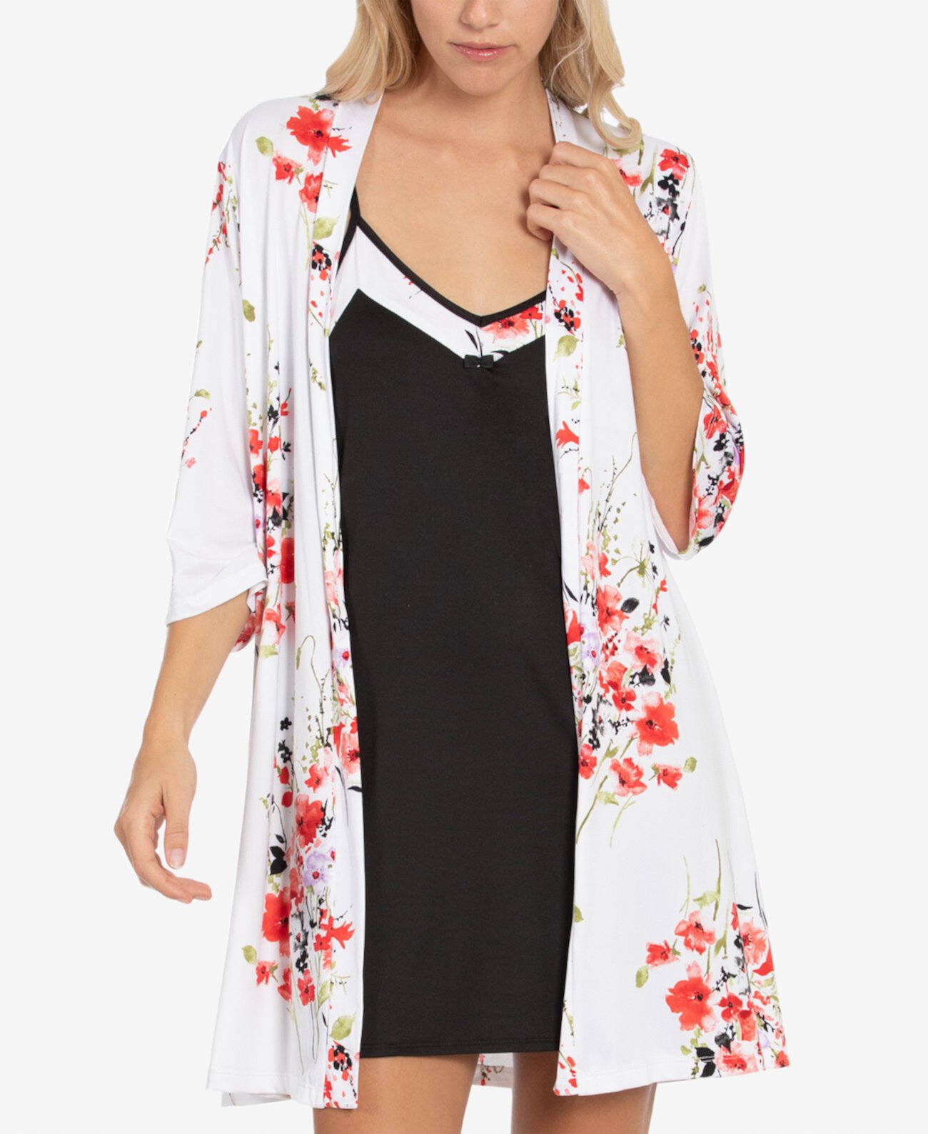 Сорочка с цветочным принтом, ночная рубашка и халат с запахом Linea Donatella