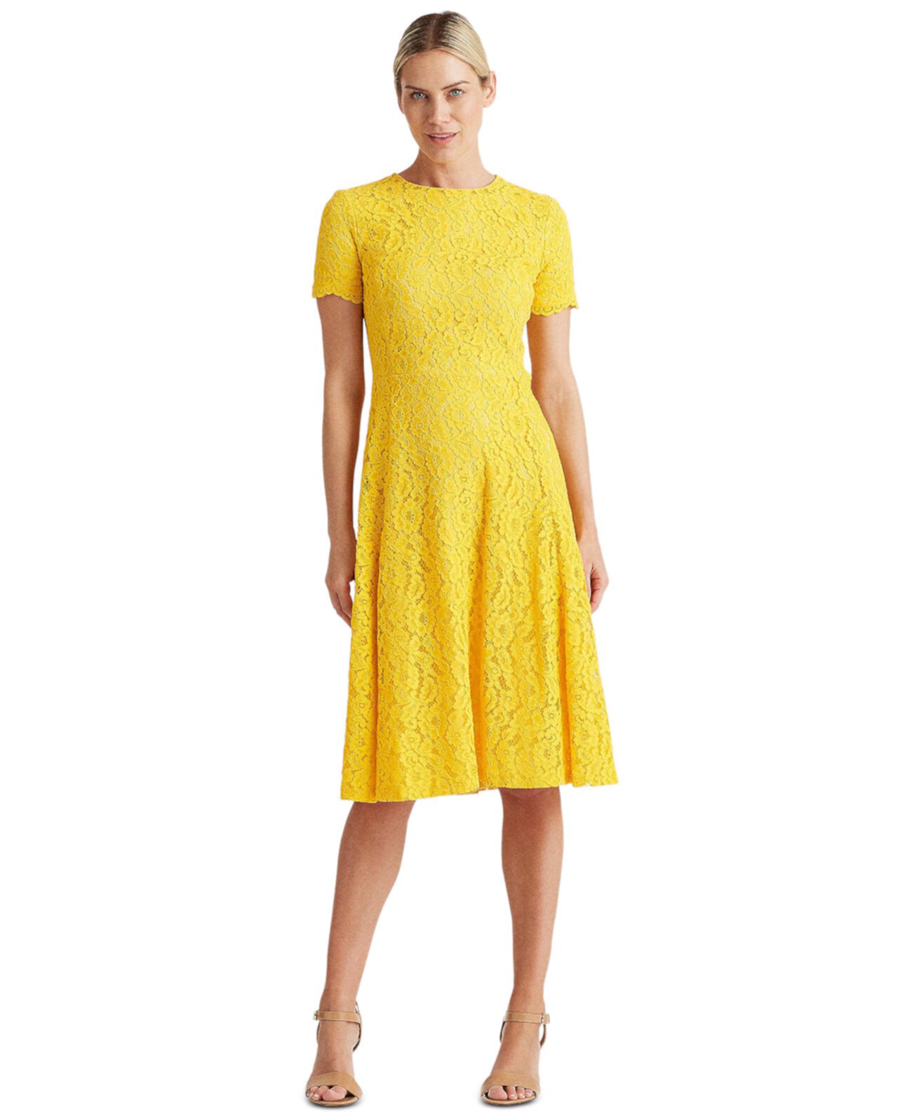 Кружевное платье с пышной юбкой Ralph Lauren