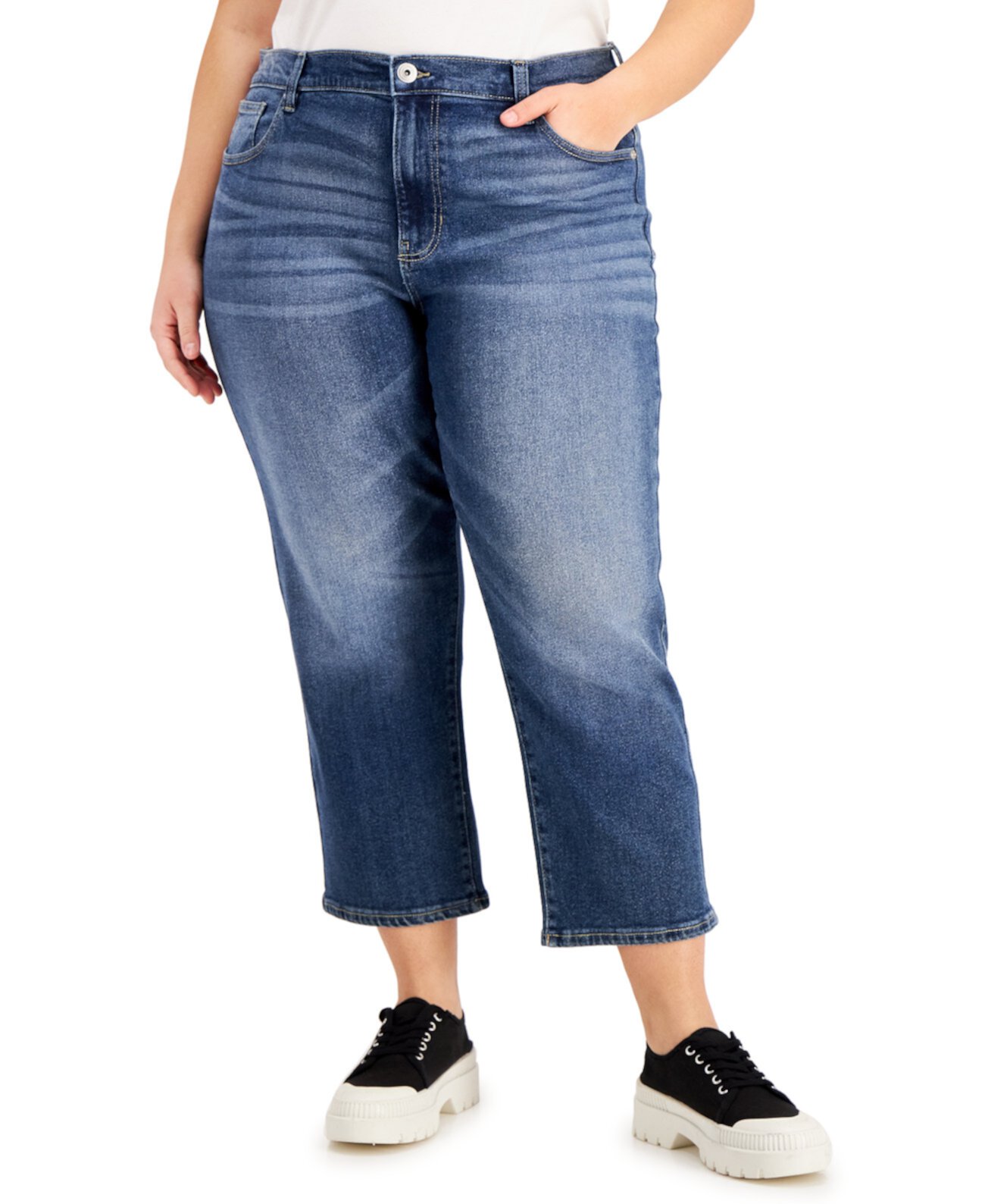 Модные свободные прямые джинсы больших размеров с прямыми штанинами Celebrity Pink