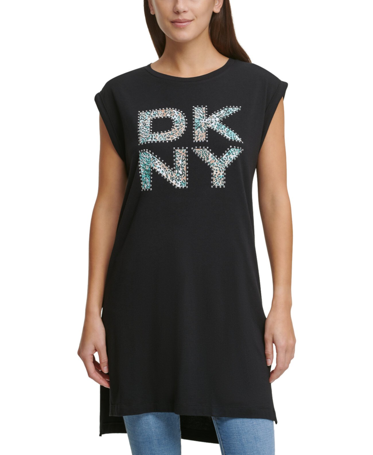Туника с набивным логотипом DKNY