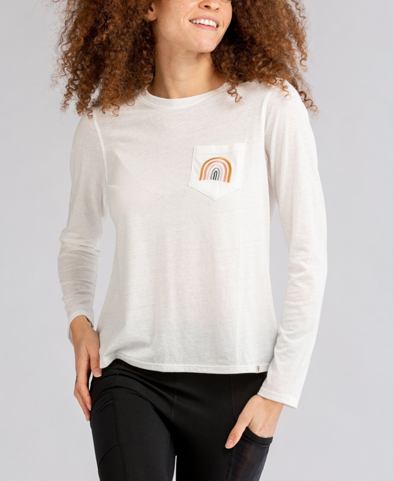 Женская футболка Flow с вышивкой и длинным рукавом с карманами LIV OUTDOOR