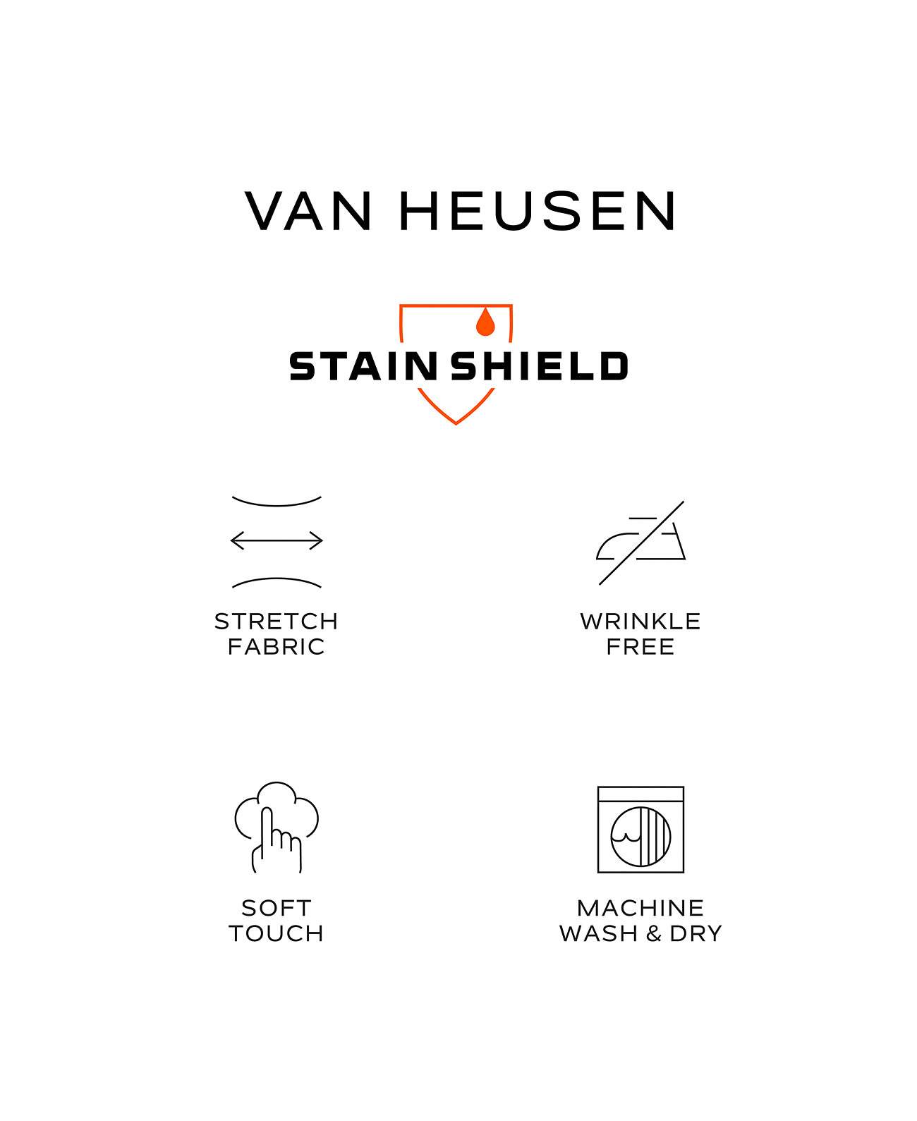 Мужская классическая рубашка классического кроя Stain Shield Van Heusen