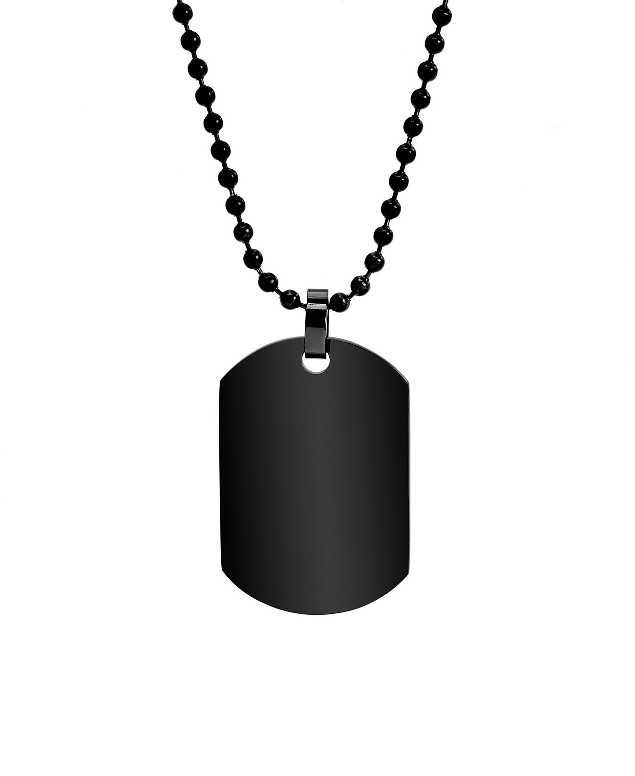 Мужское маленькое ожерелье с биркой из нержавеющей стали с черным покрытием Eve's Jewelry