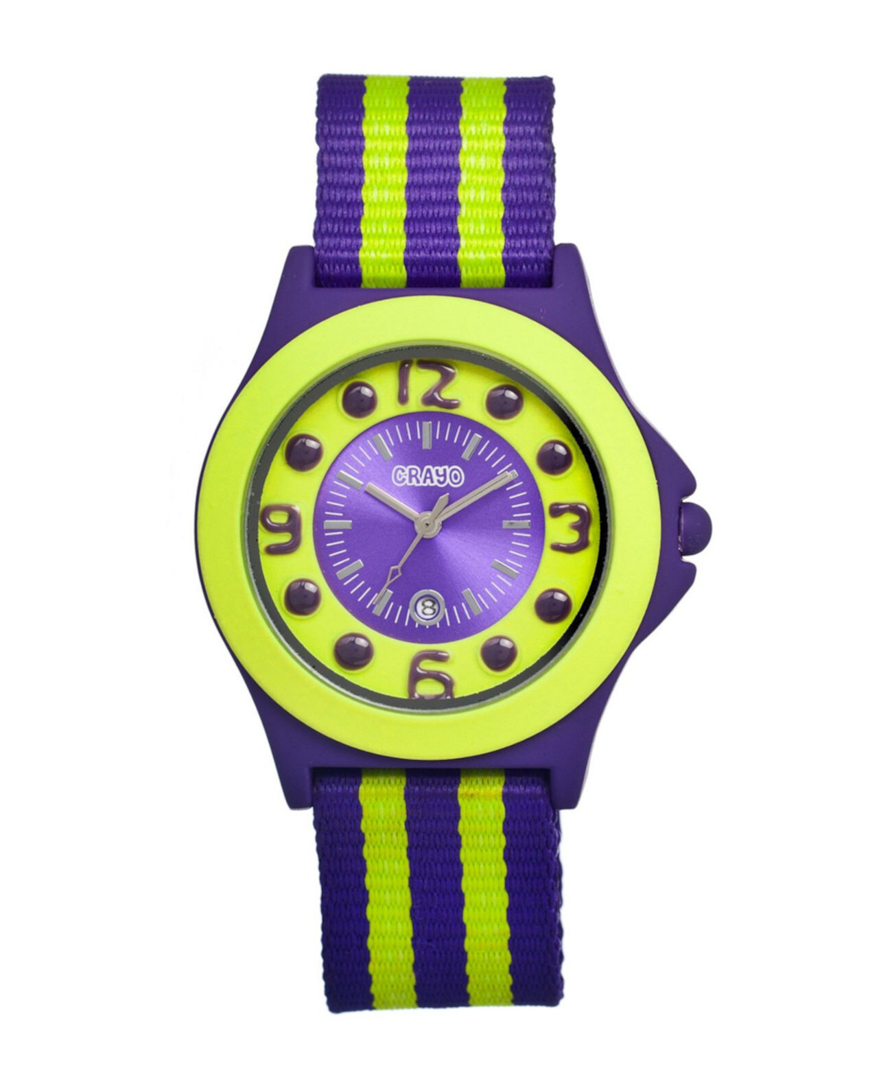 Часы унисекс Carnival Purple, лаймовый нейлоновый ремешок 39 мм Crayo