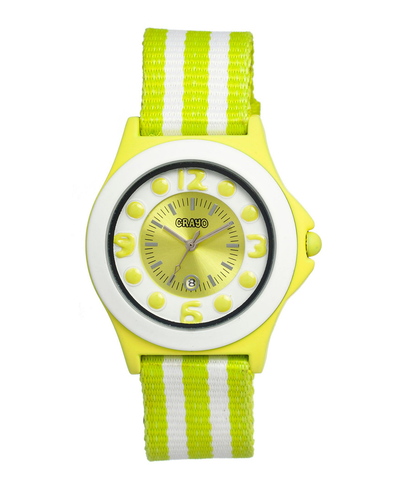 Унисекс Carnival Lime, часы с белым нейлоновым ремешком 39 мм Crayo