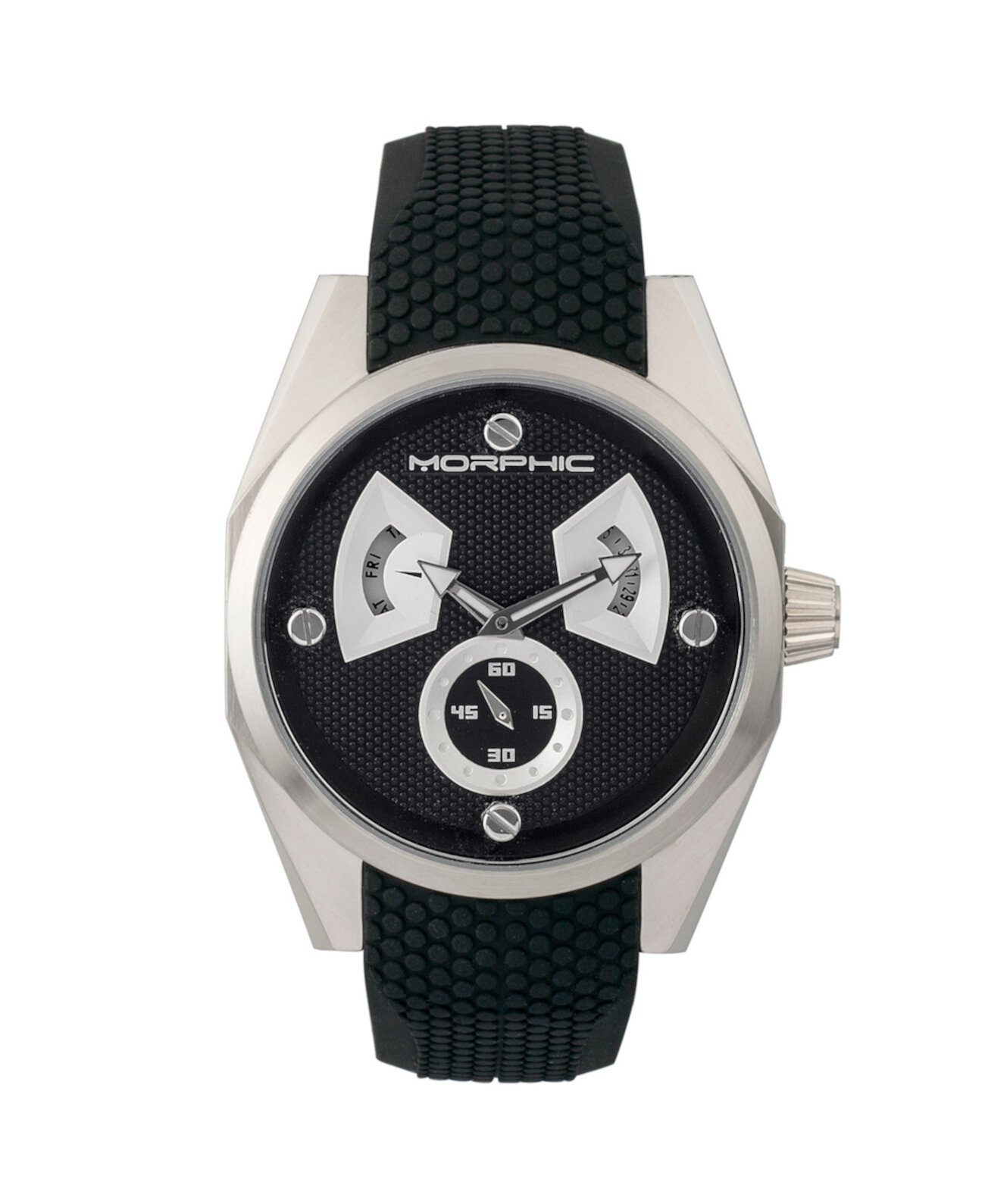 Серия M34, серебряные / черные силиконовые часы, 44 мм Morphic