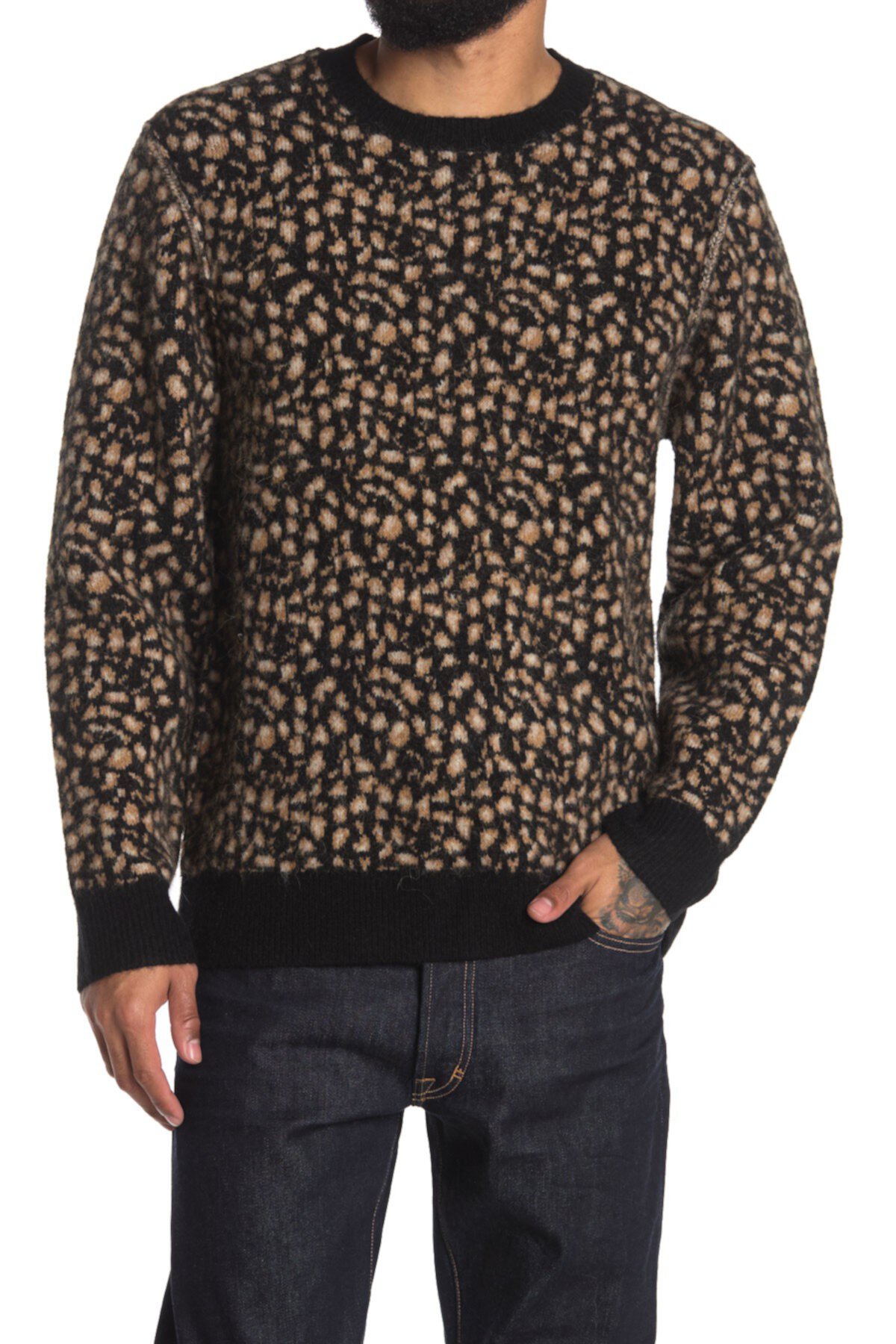 Жаккардовый свитер с леопардовым принтом OVADIA AND SONS