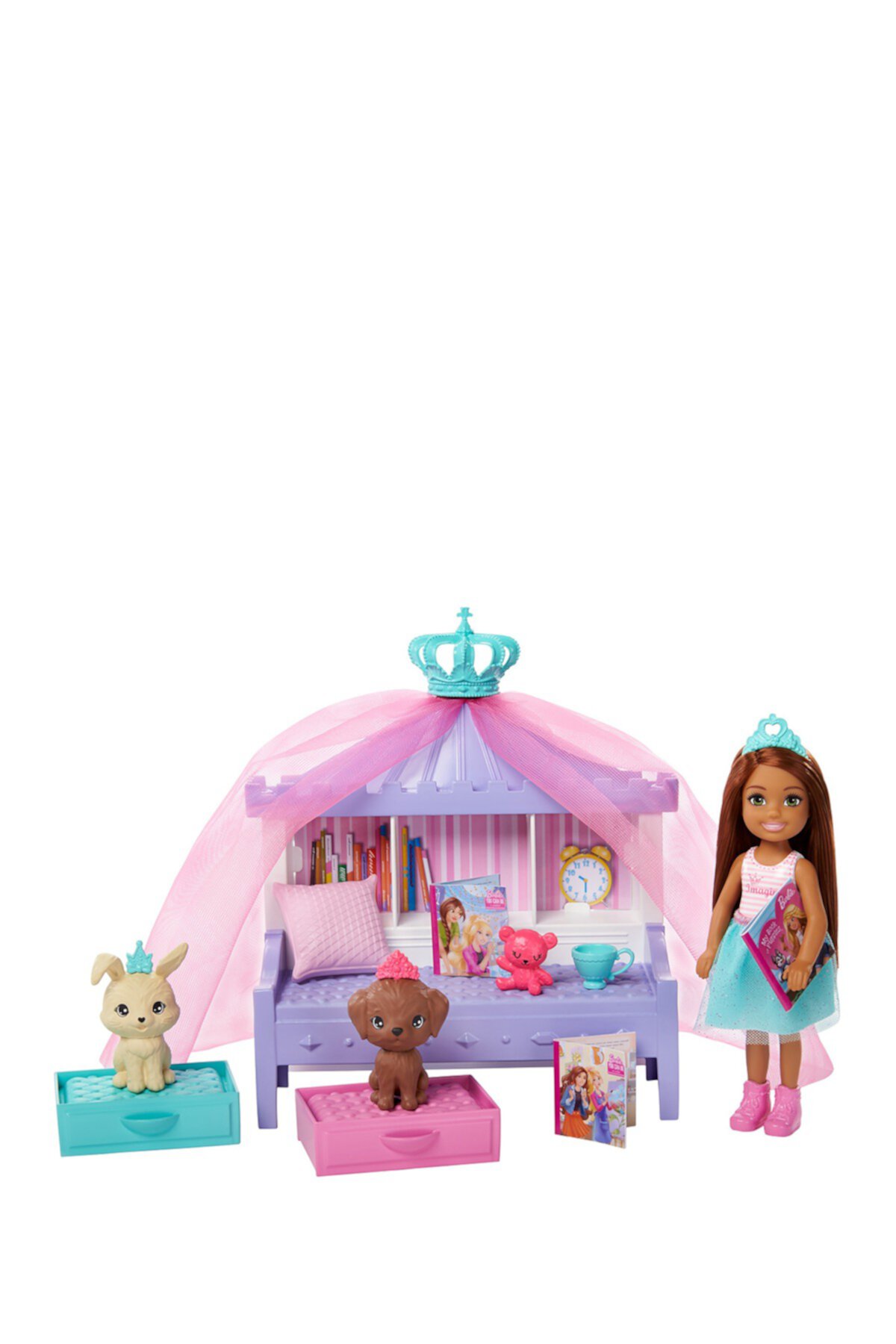 Barbie® Princess Adventure ™ Chelsea ™ Princess Storytime Playset, с куклой Челси ™, Mattel