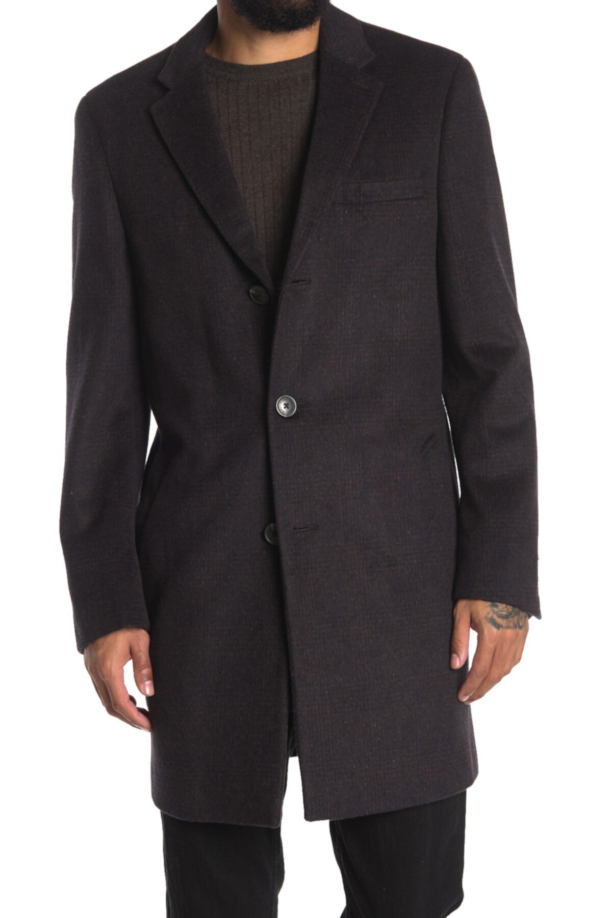 Пальто Dobson Tonal в клетку из смесовой шерсти Hart Schaffner Marx