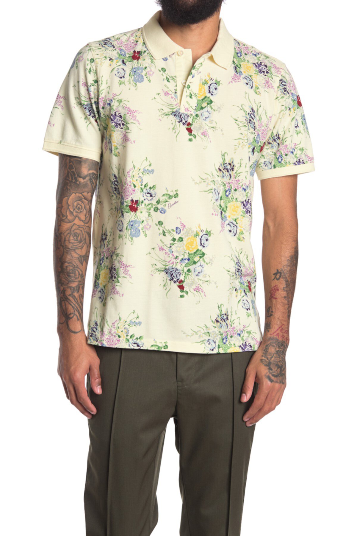 Рубашка-поло с цветочным букетом OVADIA AND SONS