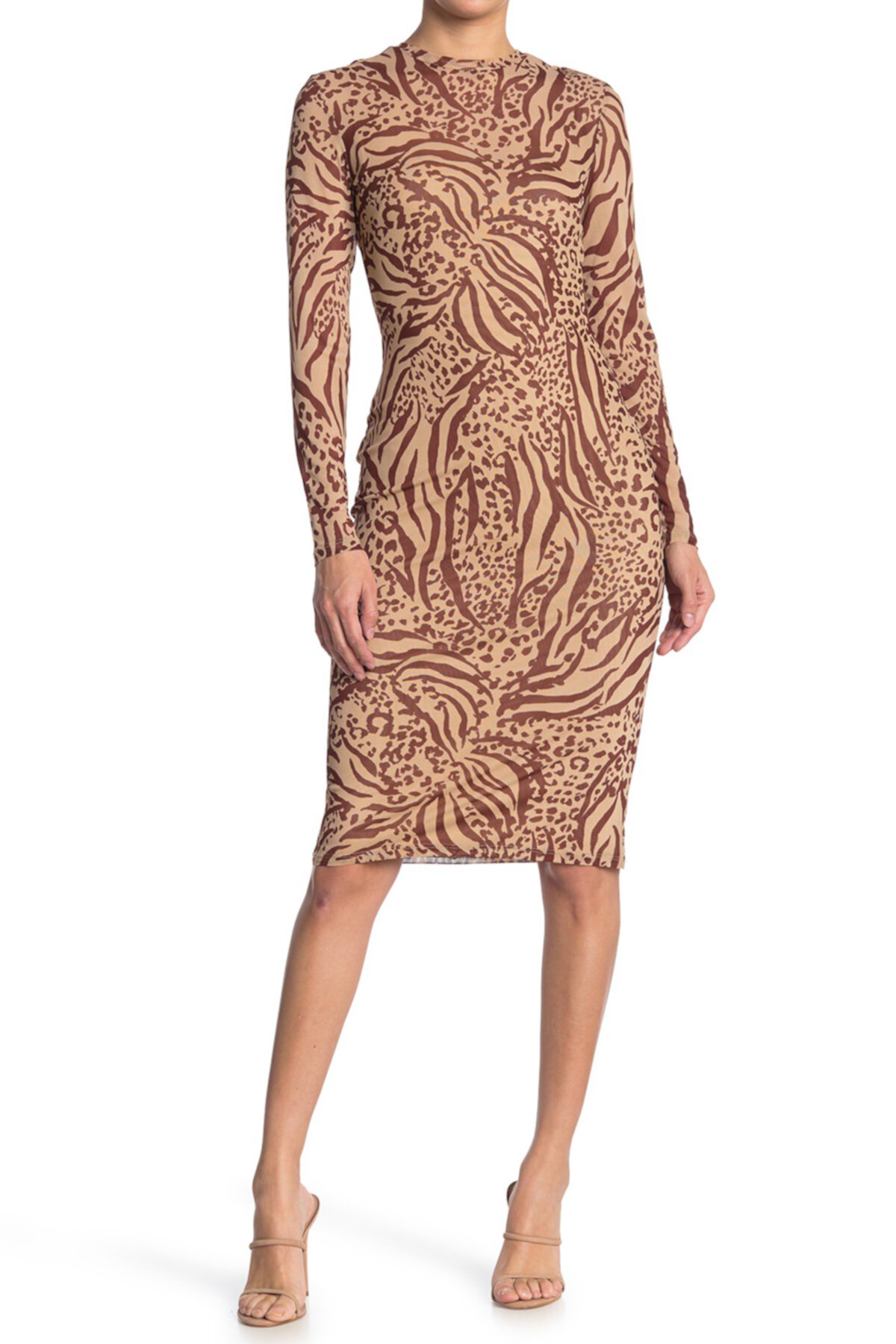 Сетчатое миди-платье с длинными рукавами Loah (обычные и большие размеры) AFRM