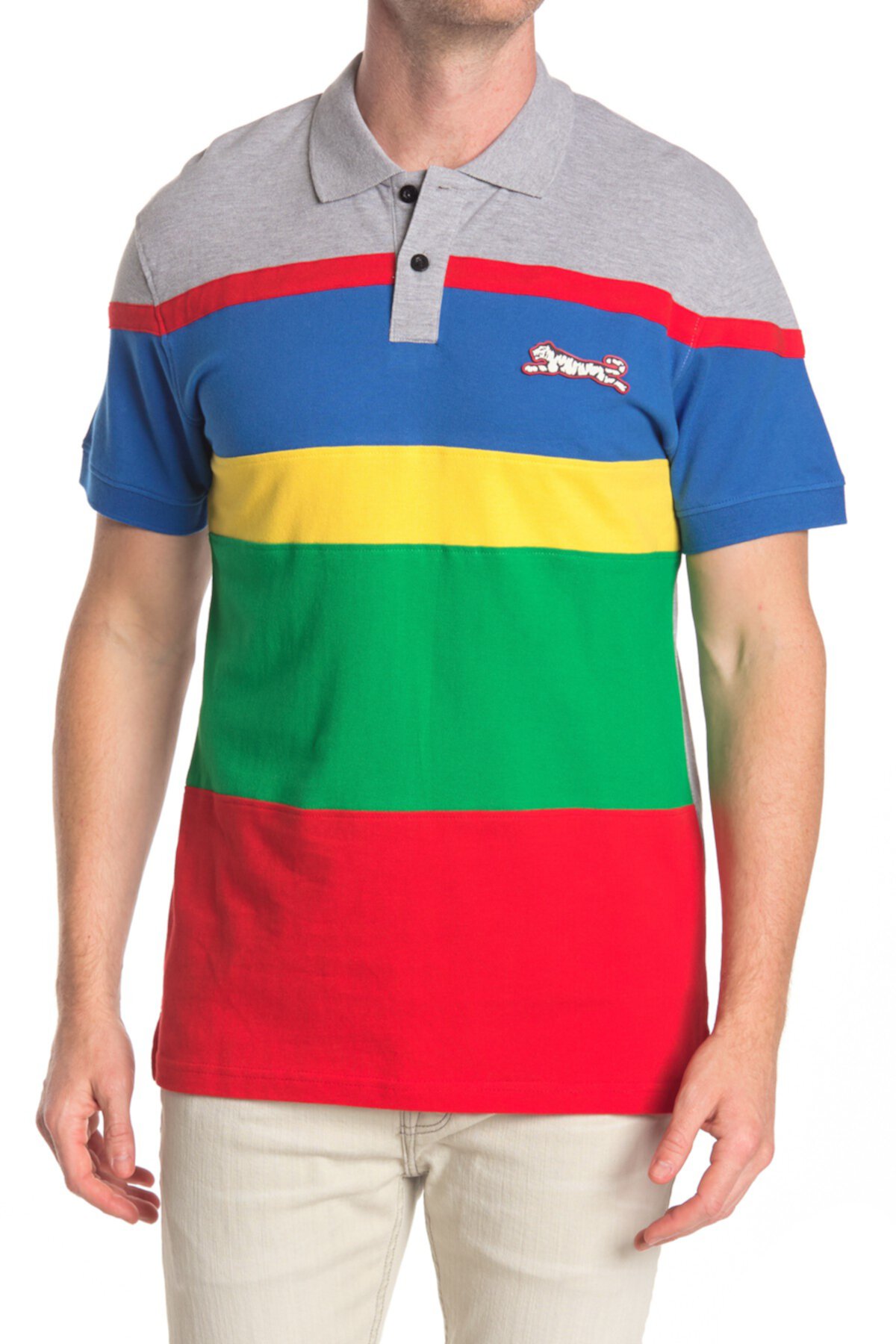 Рубашка-поло в полоску с цветными блоками Le Tigre