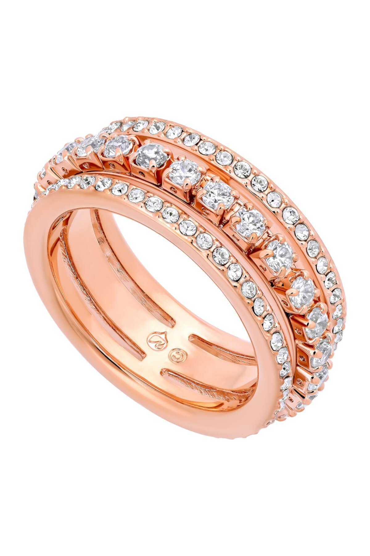 Еще одно кольцо с кристаллами Swarovski с покрытием из розового золота 18 карат - Размер 5.75 Swarovski