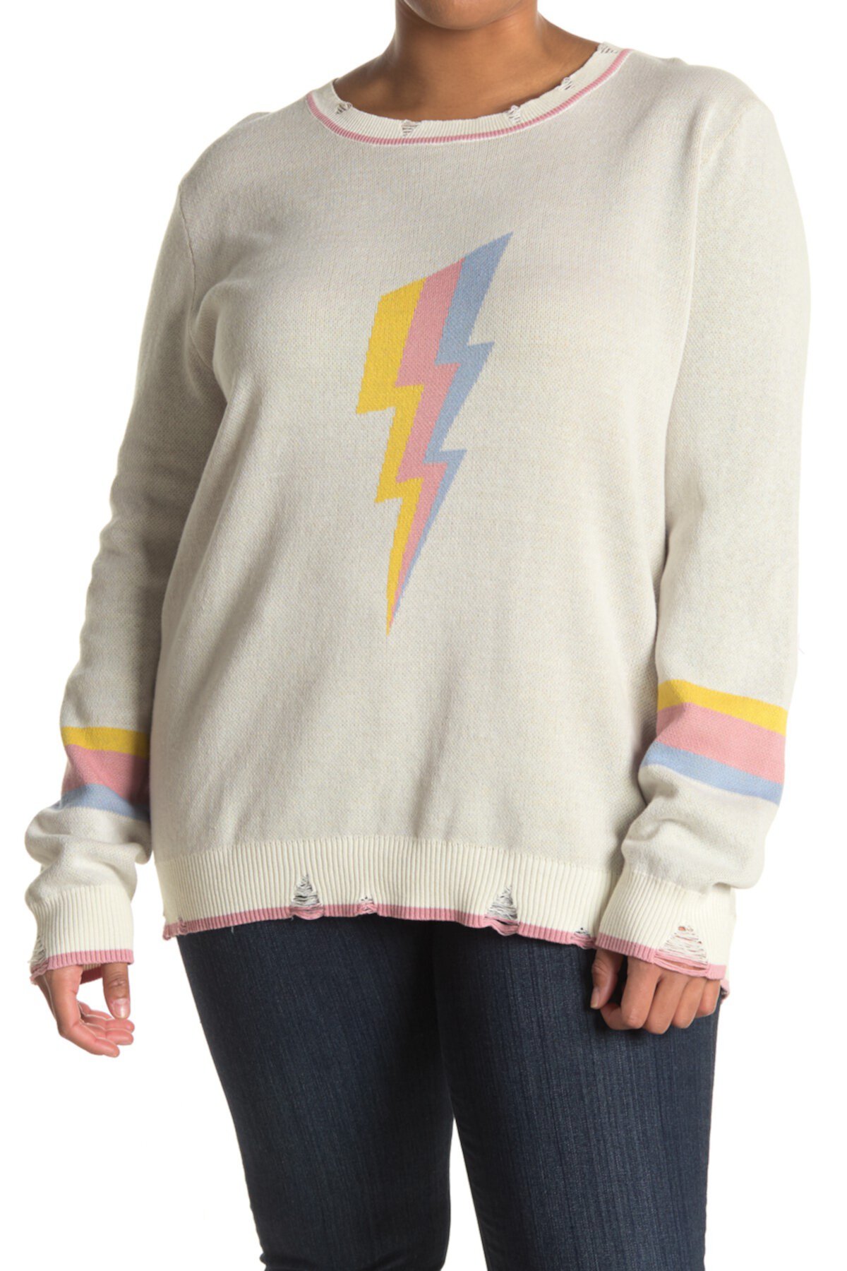 Рваный свитер Lightning Bolt (большие размеры) Fate
