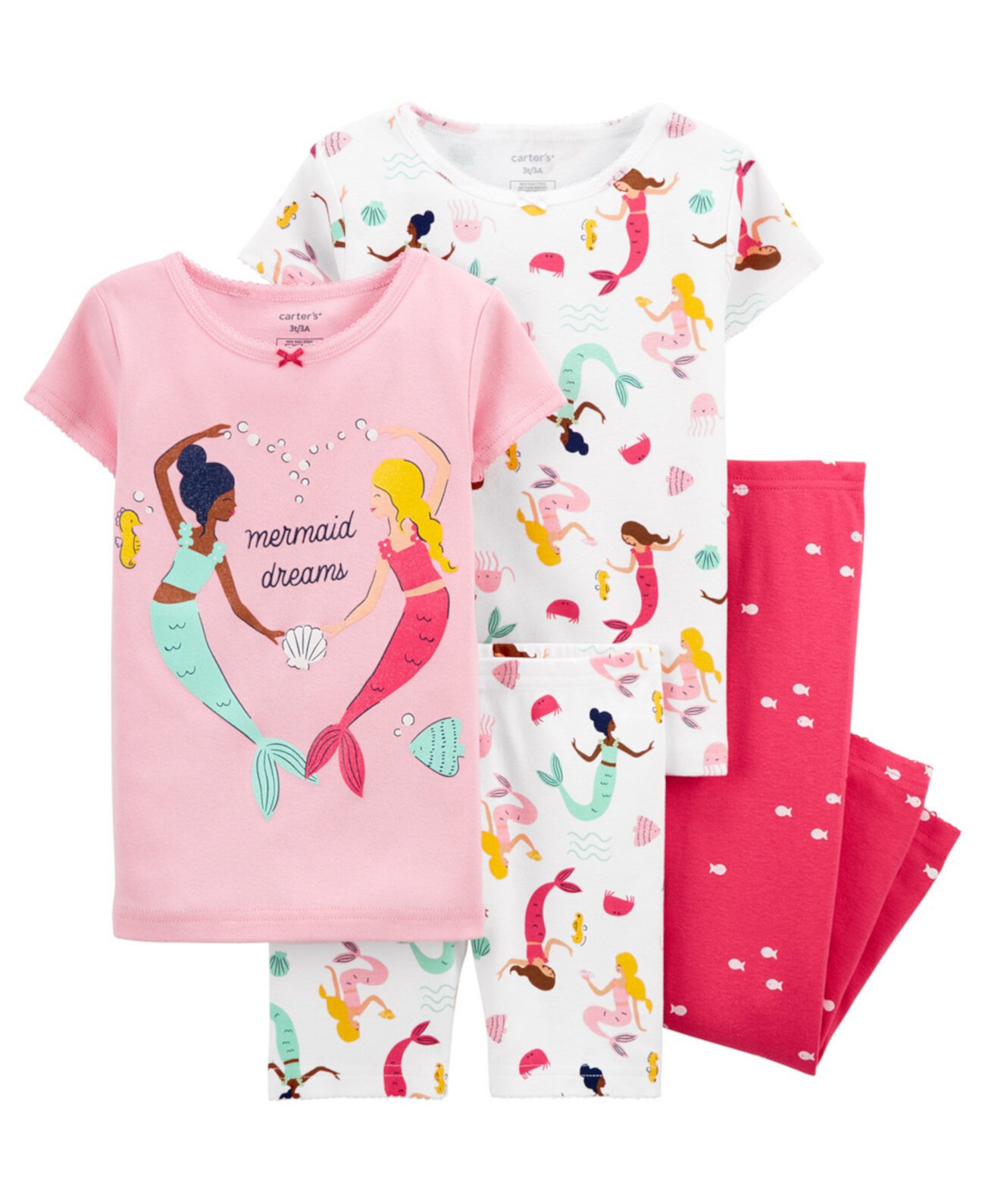 Пижамный комплект с русалкой для маленьких девочек, 4 предмета Carter's