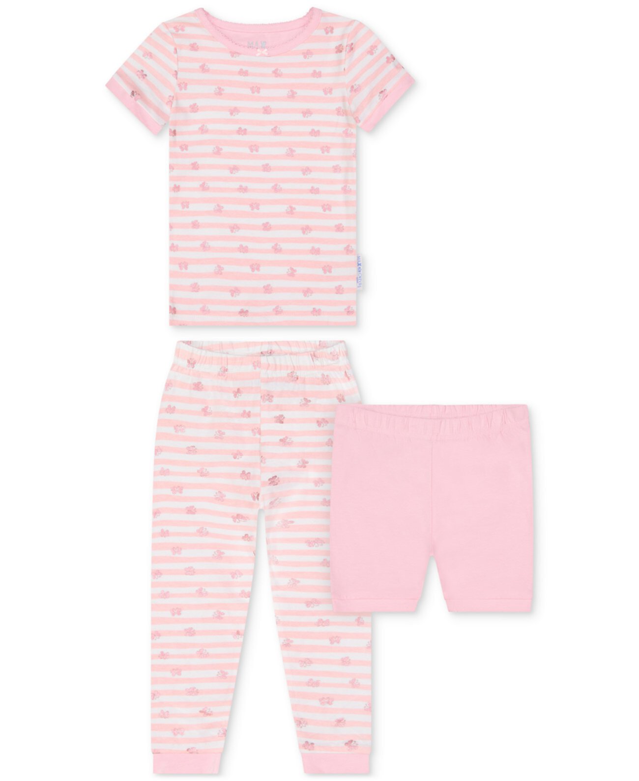 Пижамный комплект из двух предметов с принтом бабочек и шортами для маленьких девочек Max & Olivia