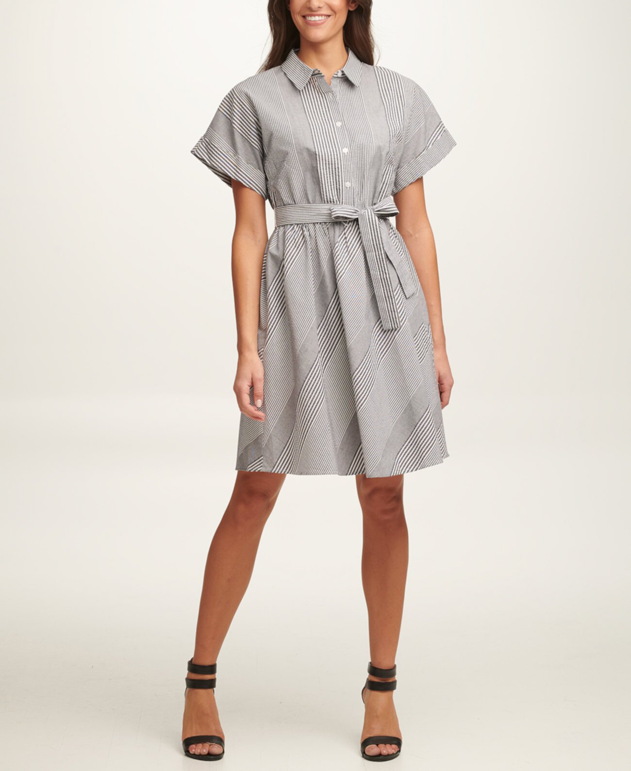Платье-рубашка с завязками на поясе DKNY