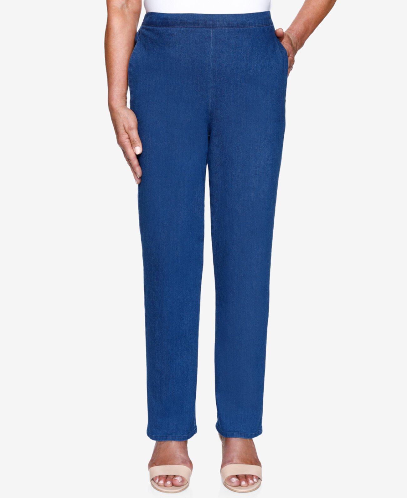 Пропорциональные джинсовые брюки среднего размера без застежки Petite Lazy Daisy Alfred Dunner