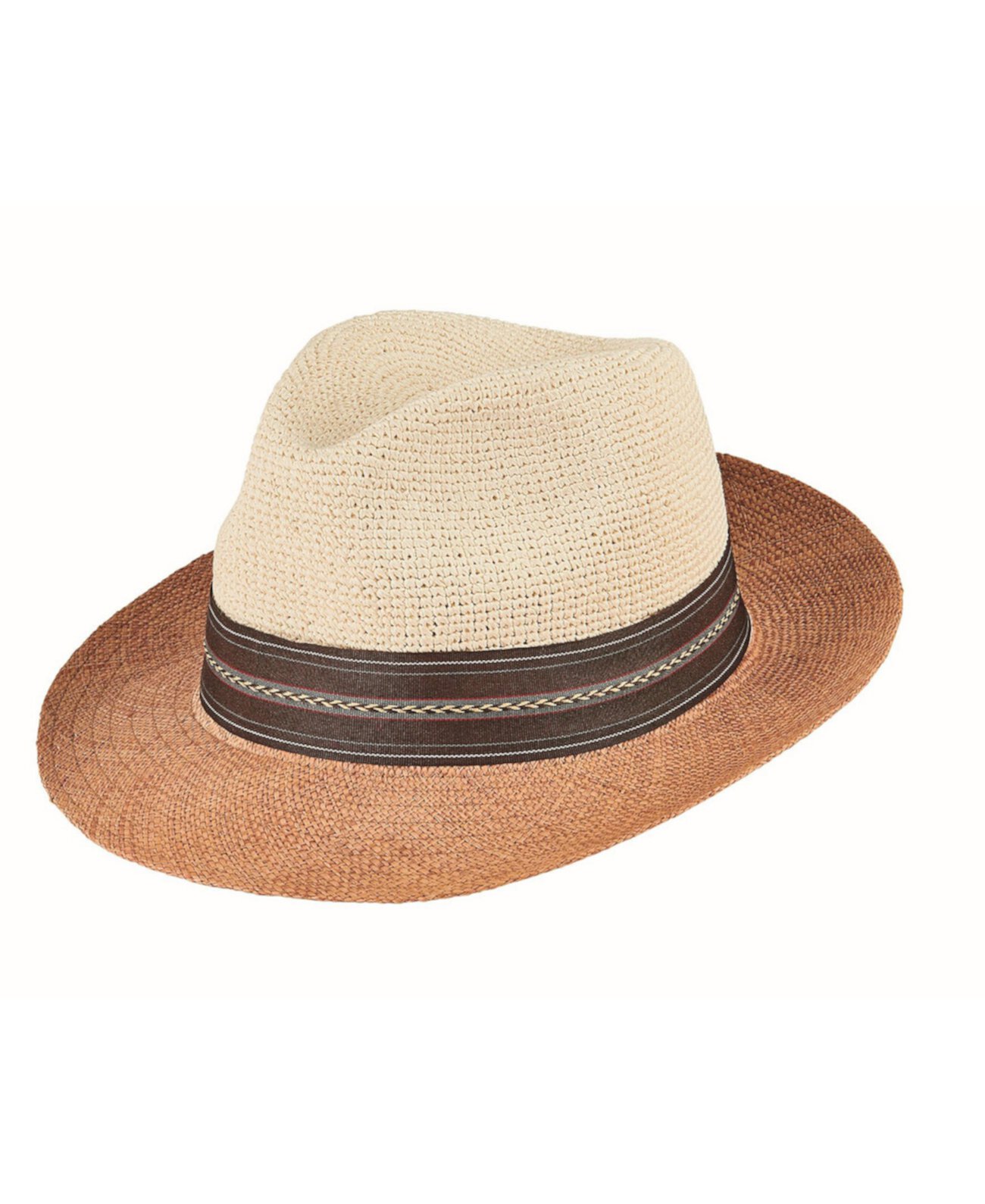 Мужская соломенная шляпа Fedora с вырезом и сшиванием San Diego Hat Company