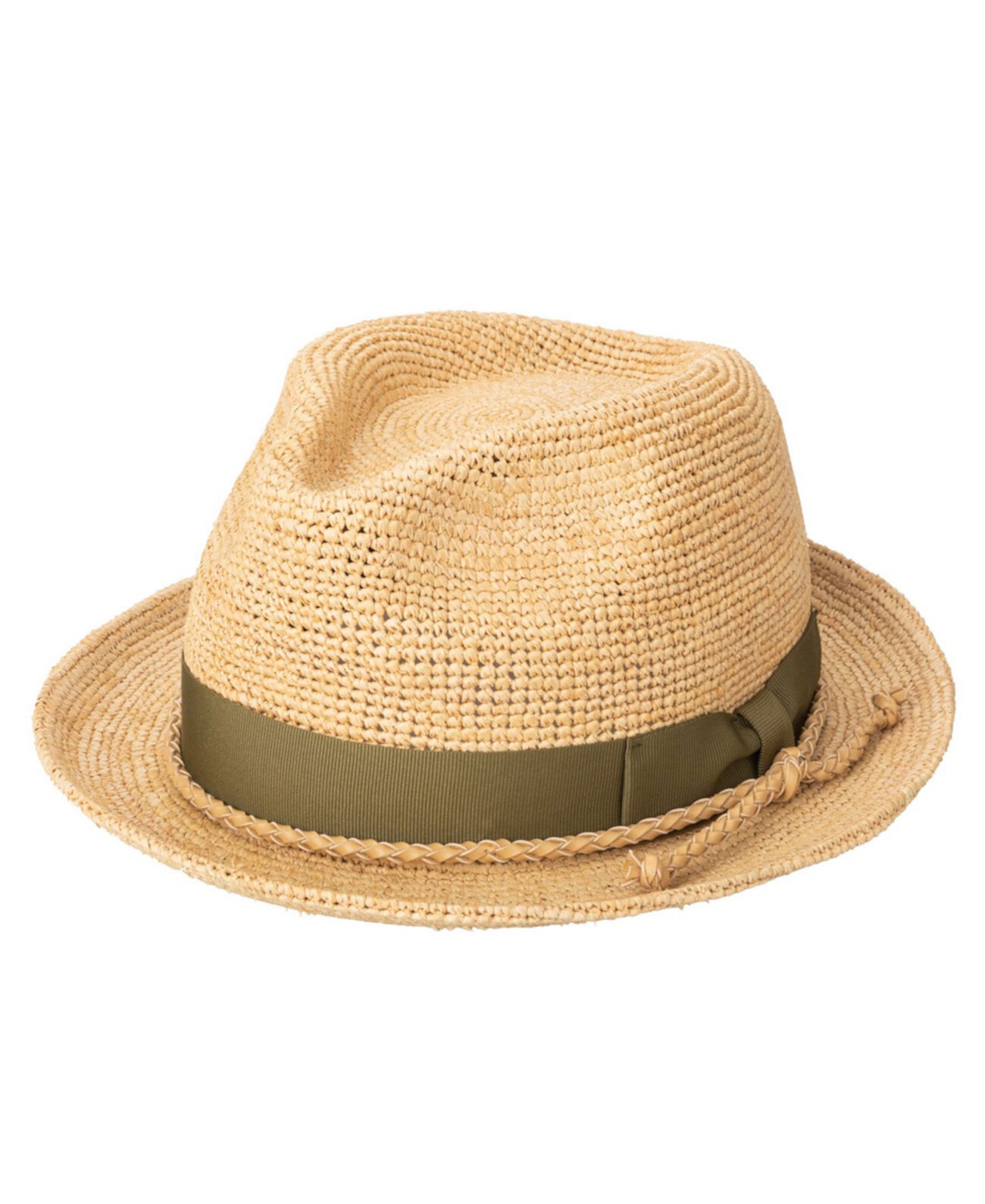 Мужская шляпа-федора из рафии, связанная крючком с бантом Grosgrain San Diego Hat Company