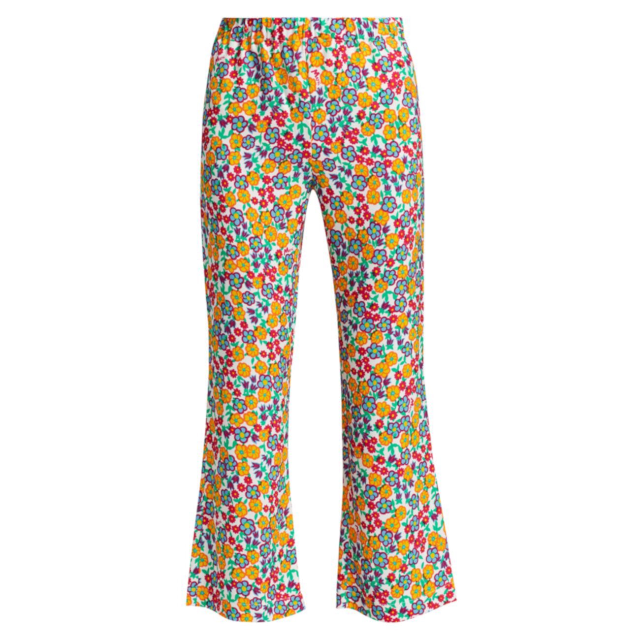 Эластичные брюки-клеш с цветочным рисунком MARNI