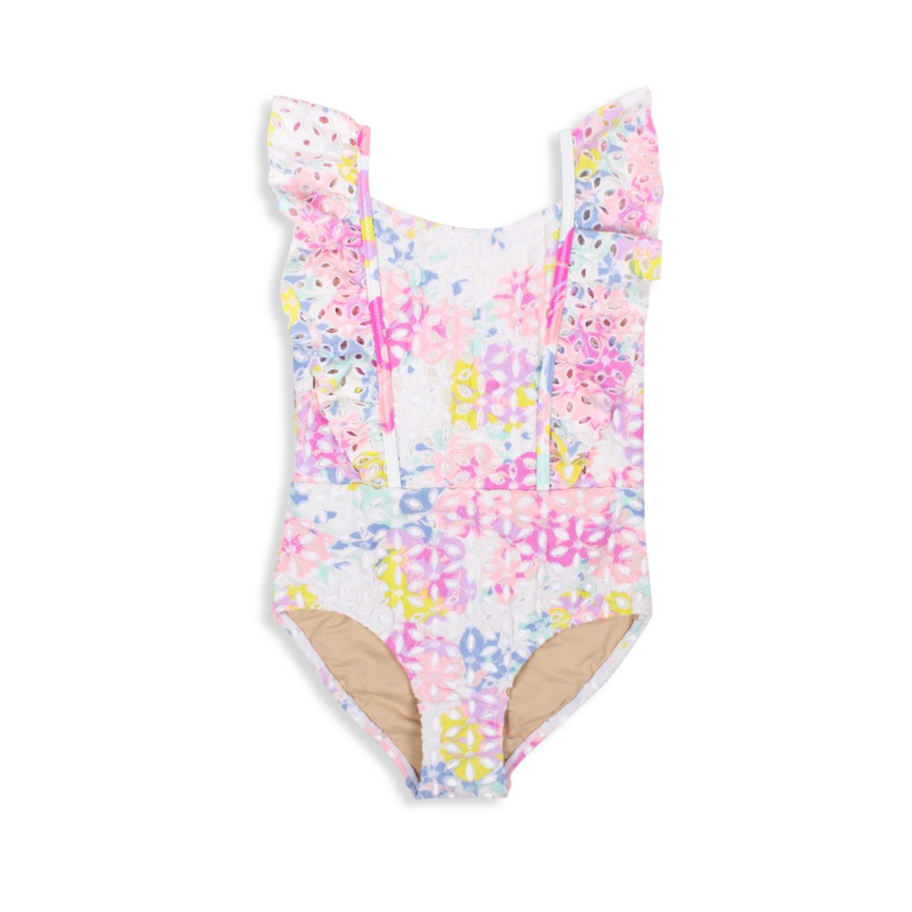 Baby Girl's & amp; Разноцветный сплошной купальник для маленьких девочек с цветочными проушинами Shade critters