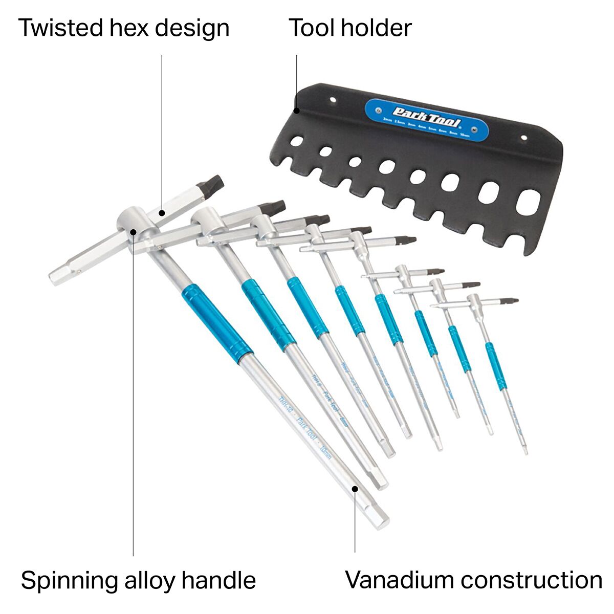 Park Tool THH-1 Набор шестигранных ключей со сдвижной Т-образной рукояткой Park Tool
