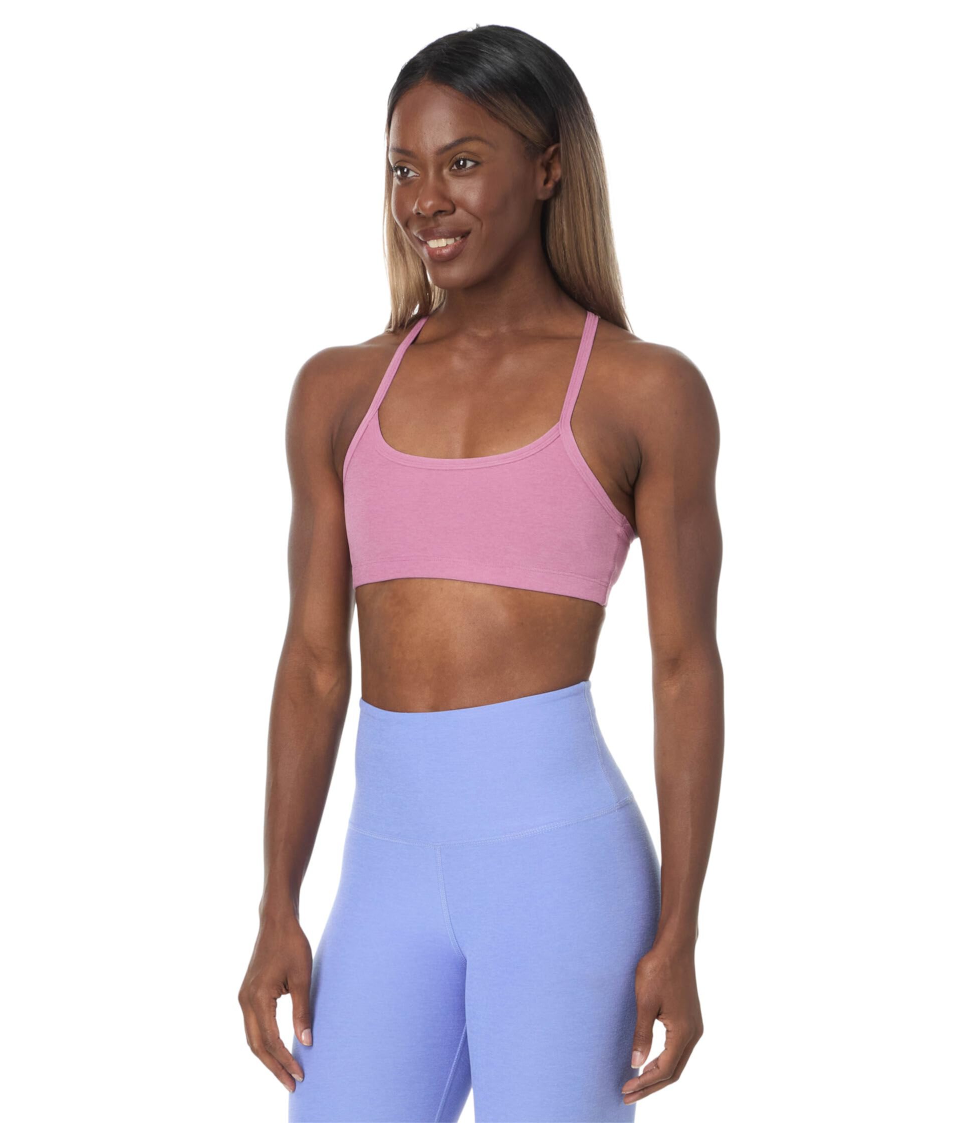 Спортивный бюстгальтер Beyond Yoga Spacedye Slim Racerback из мягкой ткани с защитой от УФ и быстросохнущий Beyond Yoga