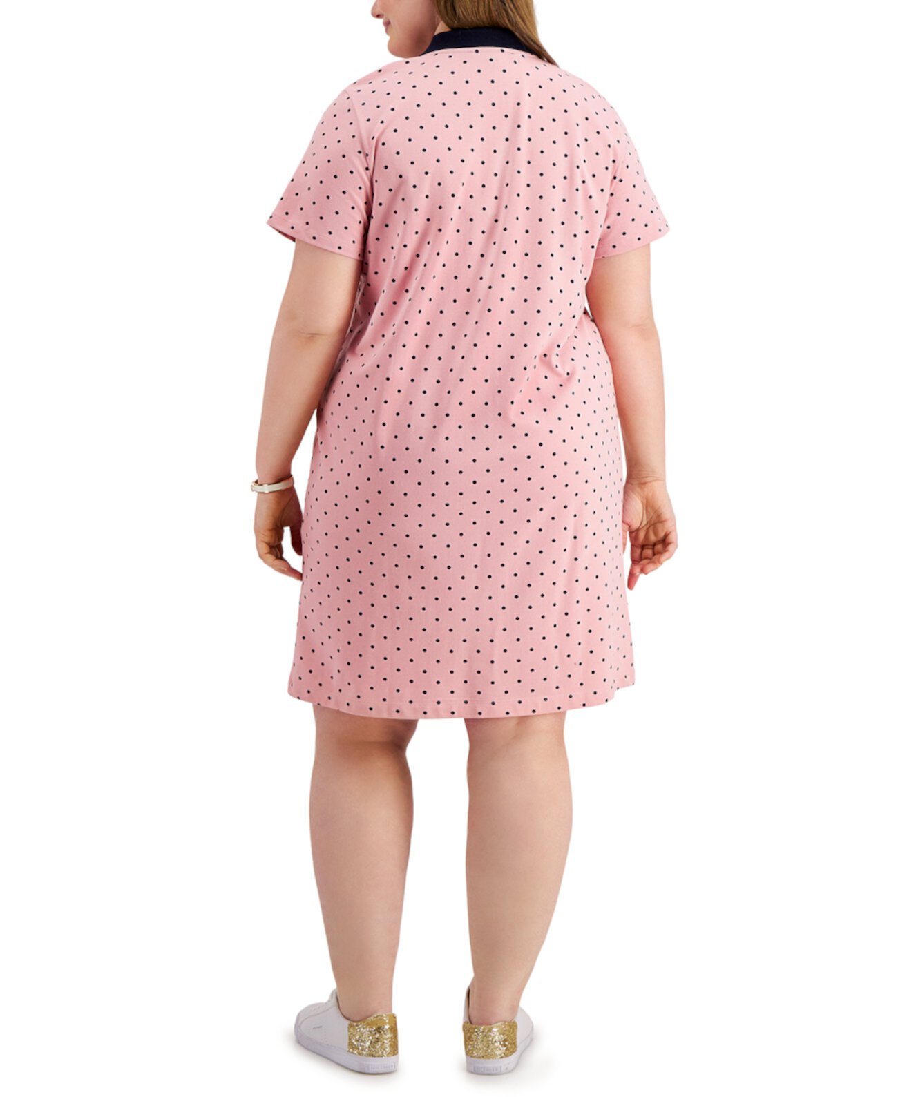 Платье-поло с короткими рукавами в горошек большого размера, создано для Macy's Tommy Hilfiger
