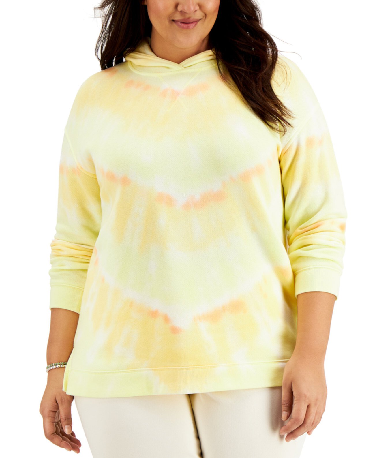 Plus Size Tie-Dyed Hoodie, Created for Macy's Style & Co